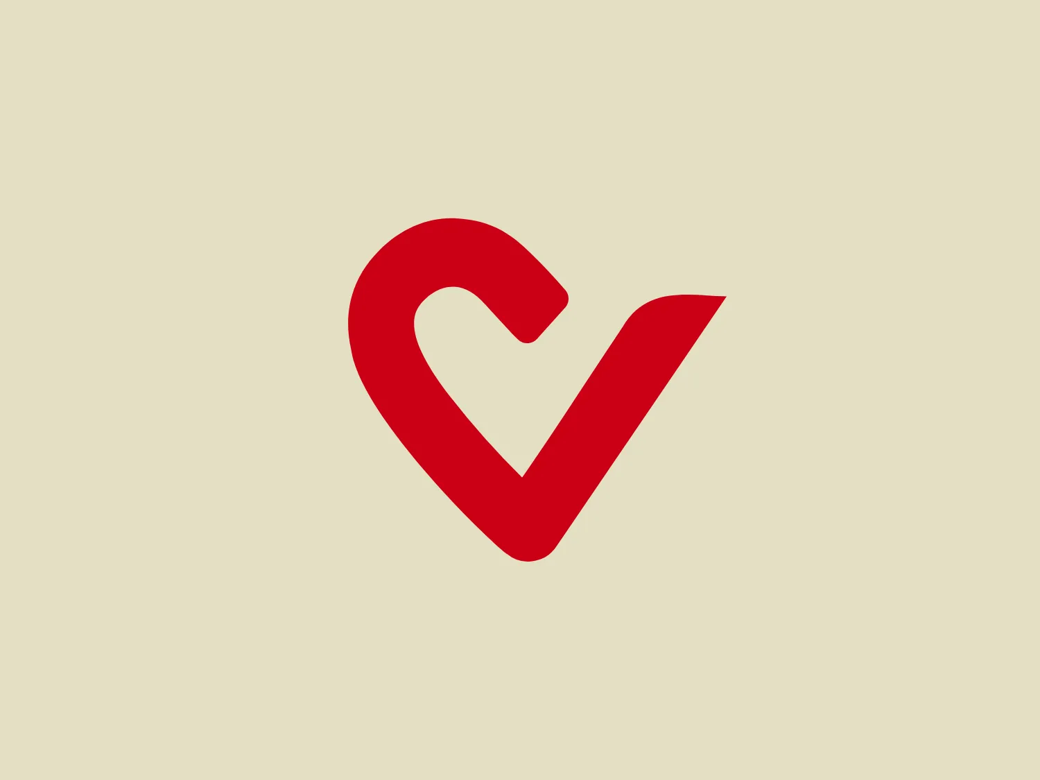 The Vivlio logo showcases a stylized combination of a heart shape and a checkmark. The design is composed of fluid, sweeping lines forming the upper arc of a heart, seamlessly transitioning into the descending line of the checkmark. Presented in a bold, saturated red color, it evokes themes of passion, love, or approval. The minimalist and modern design, lacking additional embellishments, makes it versatile for various branding contexts. The smooth curves and pointed tip of the checkmark create a balanced visual flow.