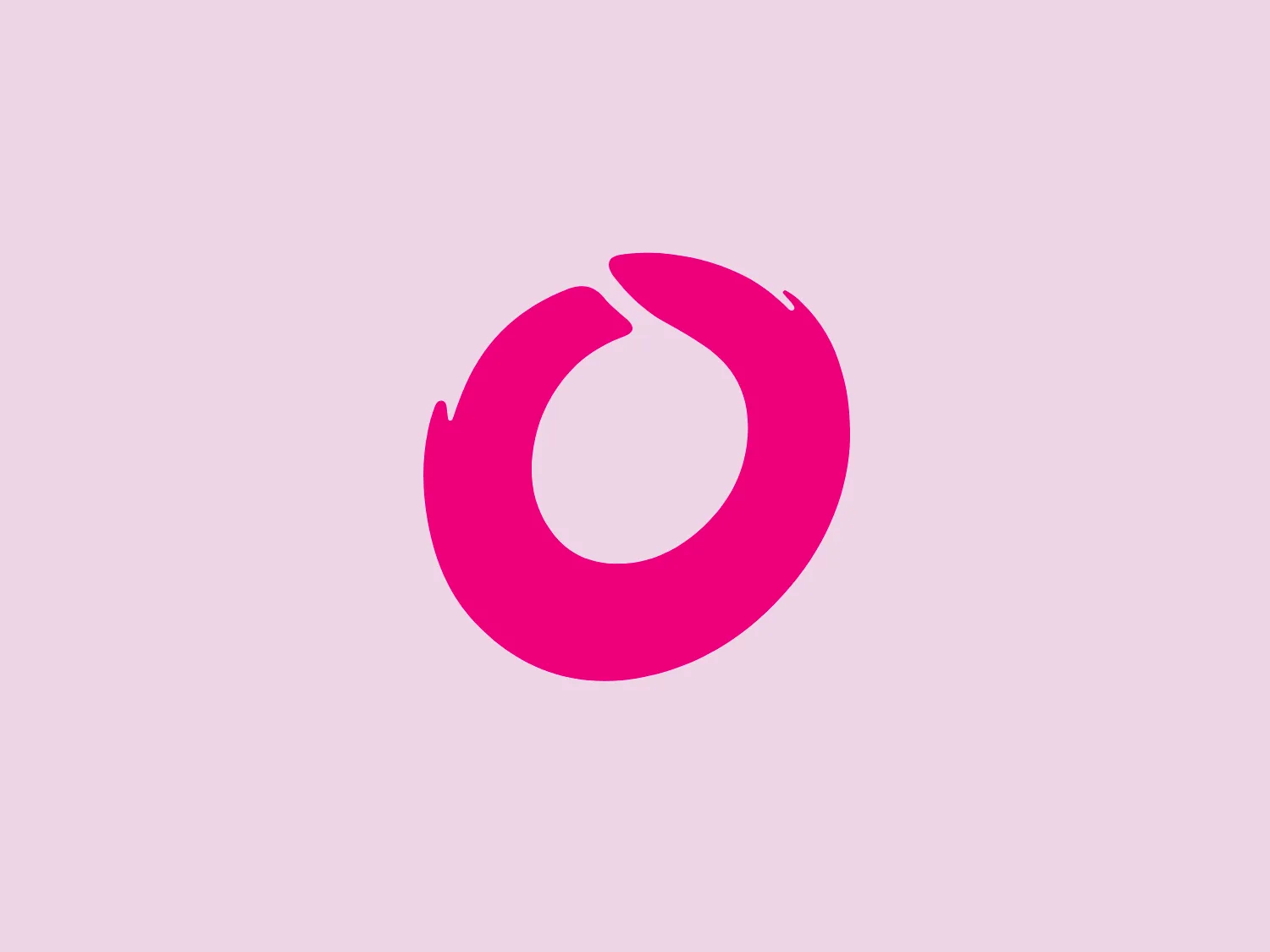 The Orkan logo features a bold, circular design with a dynamic, modern twist. The primary shape is a ring, which is not fully connected, giving the impression of motion or transformation. The color of the logo is a vibrant, eye-catching magenta, which stands out and conveys energy and innovation. The design is clean, with no additional embellishments, which emphasizes its contemporary aesthetic. The break in the circle at the top left and bottom right adds interest and suggests an openness or an ongoing process. To complement the vibrancy of the magenta logo, a muted, pastel background would be ideal, allowing the logo to remain the focal point without competing for attention.
