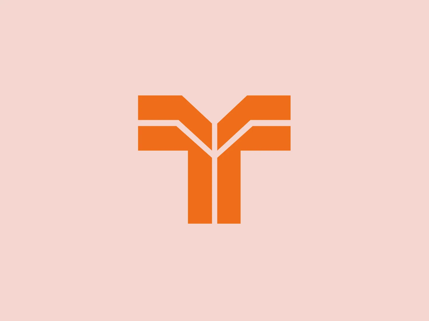 The Trombini logo features a modern, energetic design with a bold, solid orange color. Its stylized, abstract shape can be interpreted as a tree or a network of branching pathways, created with clean lines and sharp angles. The logo's simplicity allows for versatile use across various mediums, while the negative space within the design enhances its dimensional feel. To complement the logo without overshadowing it, a subtle and neutral background shade such as #F8DED9 would be suitable based on the provided colors.