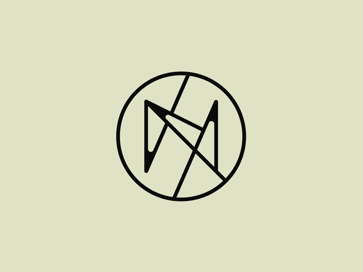 The Nowodvorski logo features an abstract, geometric design with interconnected lines forming angular shapes resembling a stylized letter "M" or a series of peaks. Enclosed within a perfect circle, the design provides a balanced and harmonious frame around the dynamic inner shapes. Rendered in a bold black against a clean, white background, the monochromatic color scheme and modern, minimalist aesthetic convey a sense of upward movement and progression.