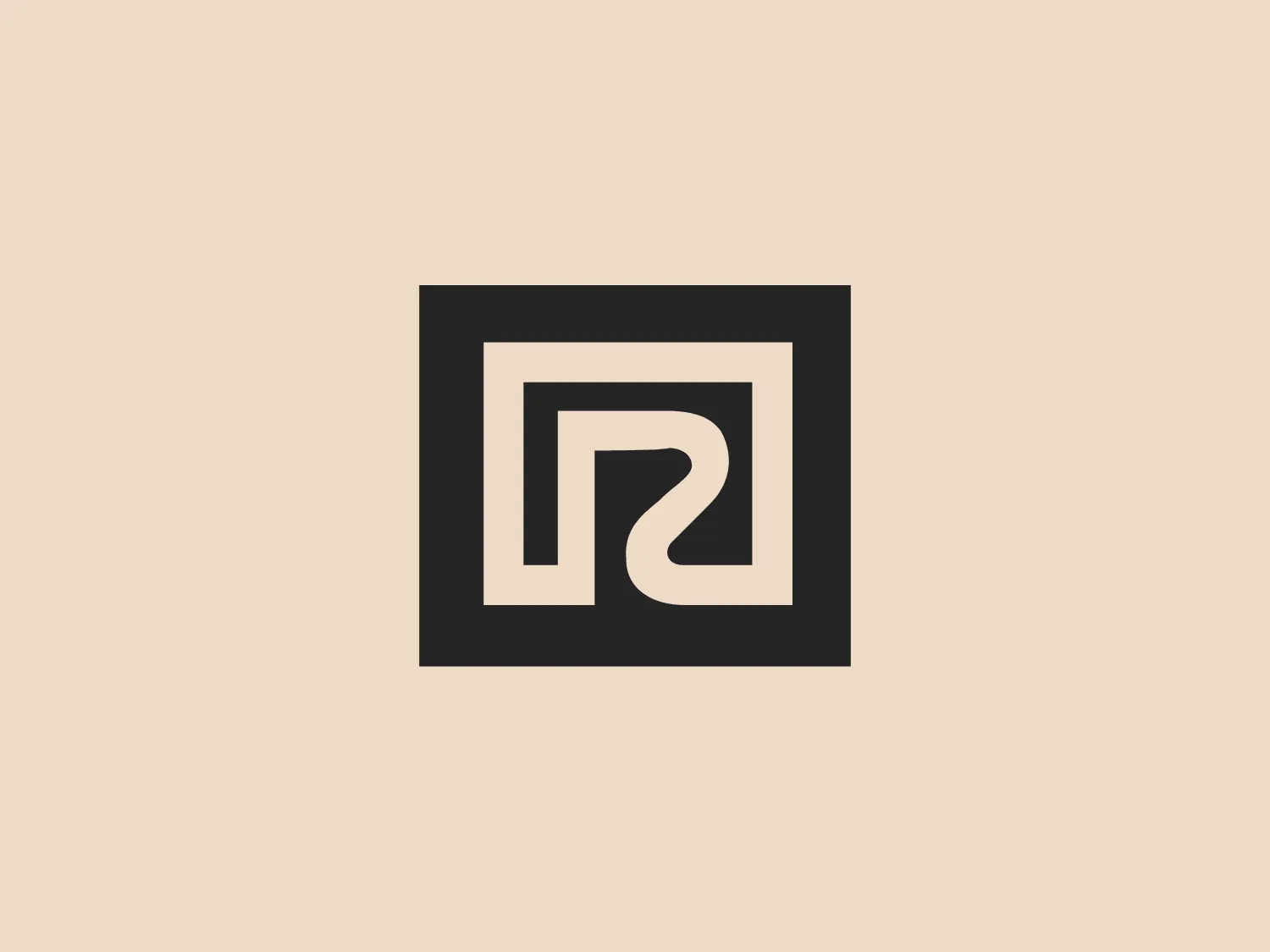 The image exhibits a bold, modern logo featuring a white stylized "R" centered within a vibrant red square. The "R" has a geometric design with right angles and a distinctive curve that creates a sense of movement and dynamism. The stark contrast between the white figure and the red background ensures high visibility and a striking appearance. The overall design aesthetic is minimalistic, yet powerful and easily recognizable, perfectly embodying the contemporary style of Ramayana. Taking into consideration the colors and the modern style of the logo, a neutral and soft background would complement it well.