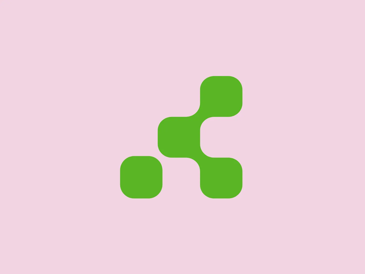 The image is of a simple and modern logo consisting of a green abstract shape that seems to represent a stylized molecule or a network. It features two circle-like nodes connected to a central, rounded cross-like structure, with one node appearing smaller and positioned to the bottom left, suggesting a dynamic or hierarchical relationship. The nodes and connections are filled with a vibrant green color, giving the "Kontakt" logo a fresh and organic feel. The overall design aesthetic is minimalistic, with a focus on clean lines and symmetry, communicating a sense of innovation or connectivity.
