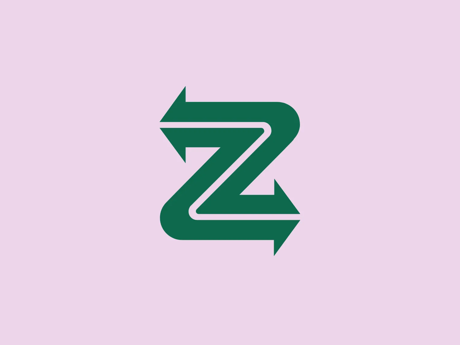 The Ziegler Group logo features a stylized letter 'Z' formed by two opposing arrows, symbolizing motion and exchange. The design is sleek and modern, with sharp angles and clean lines, evoking precision and directionality. The flat design aesthetic and deep green color exude professionalism and stability.
