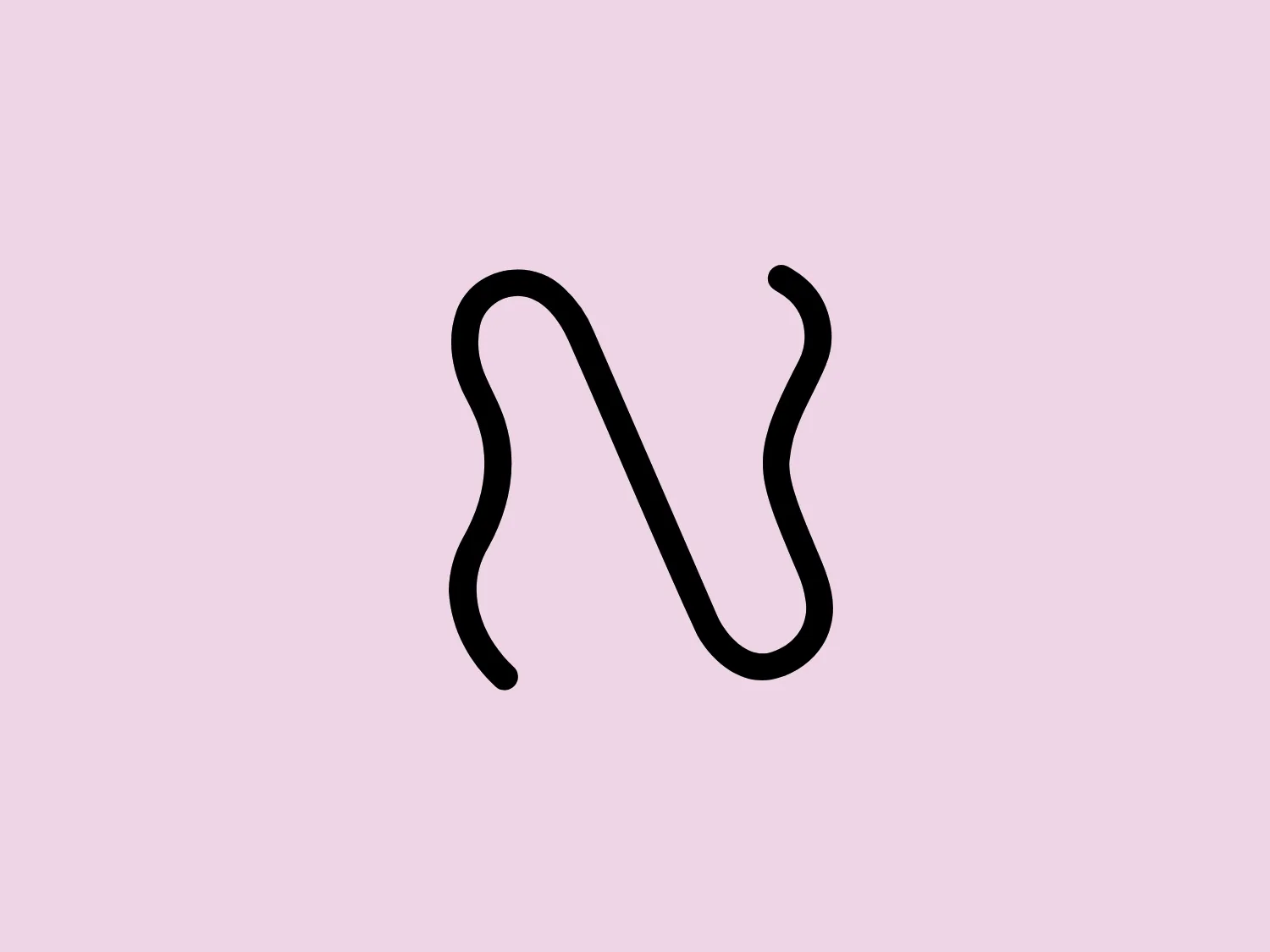 The Natalie Turnbull logo showcases a minimalist design with a fluid, continuous line that forms a shape resembling the letter "N" with a modern twist. The line is bold and black, with a smooth and curvaceous structure, creating a sense of movement and grace. The overall design aesthetic exudes simplicity, elegance, and a contemporary feel, focusing on the beauty of the single, flowing line without additional embellishments. The logo would stand out against a light and subtle background which complements its minimalist nature.