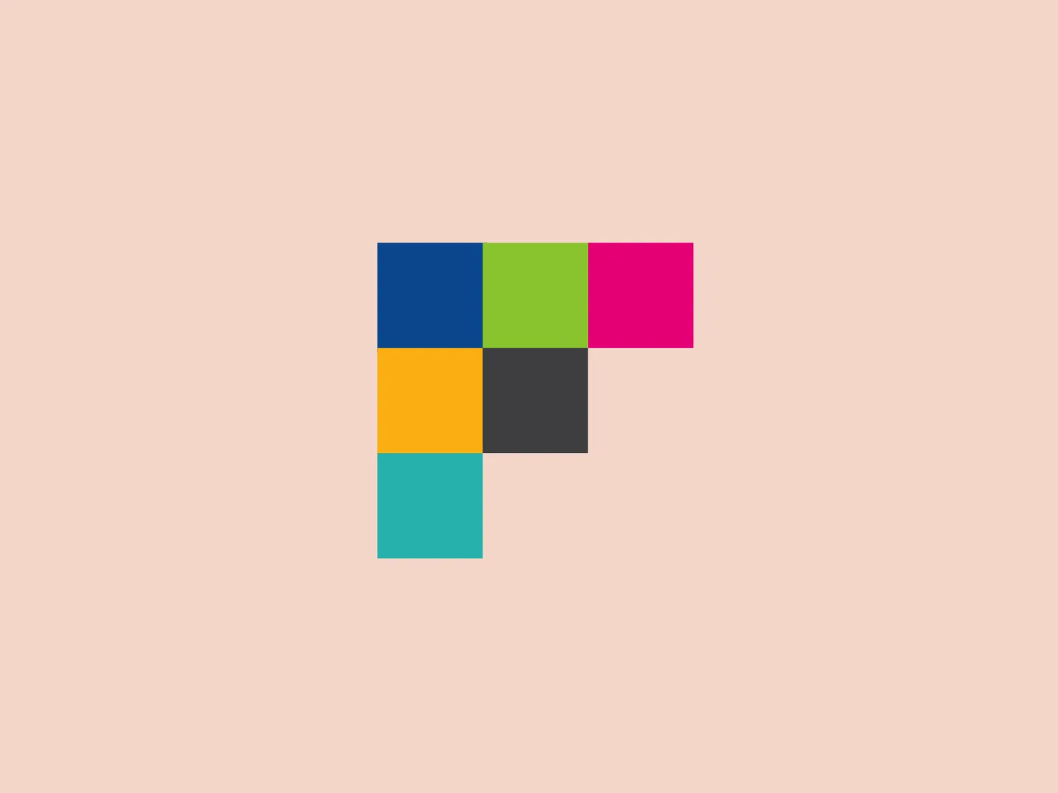 The Creative Folkestone logo features a series of six square shapes arranged in a 2x3 grid. Each square showcases a bold and vibrant color palette, including blue, green, pink, yellow, dark gray, and cyan. The modern and simplistic design adopts a flat color aesthetic with no gradients or shadows, giving it a contemporary and digital feel. The tightly packed squares convey a sense of cohesion and unity within the logo.