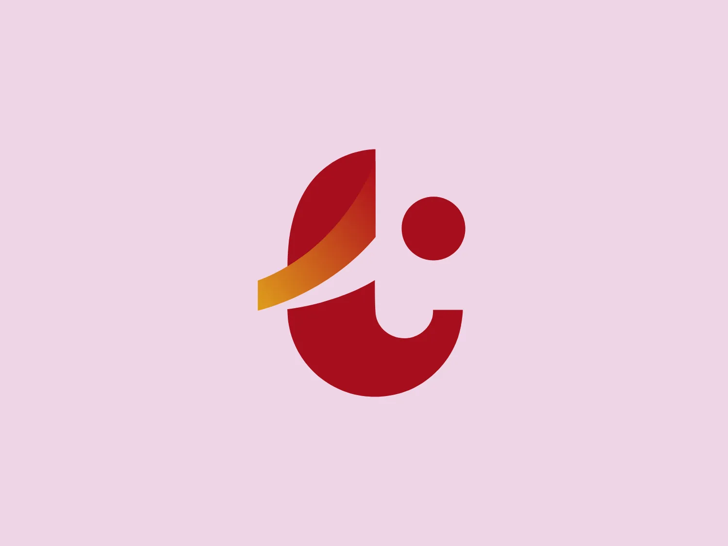 The Toyota Thai League logo consists of abstract shapes that collectively resemble a dynamic and stylized figure. The primary elements include a large red semi-elliptical shape that forms the backdrop, a small white circle suggesting a head or central feature, and an orange, slightly curved shape that intersects both the red and white shapes, giving an impression of movement or action. The overall design aesthetic is modern and minimalistic, with a bold use of geometric shapes and a limited yet vibrant color palette. There are no gradients or textures, emphasizing cleanliness and simplicity. Notably, the use of negative space is clever, and the arrangement provides a sense of depth and three-dimensionality.