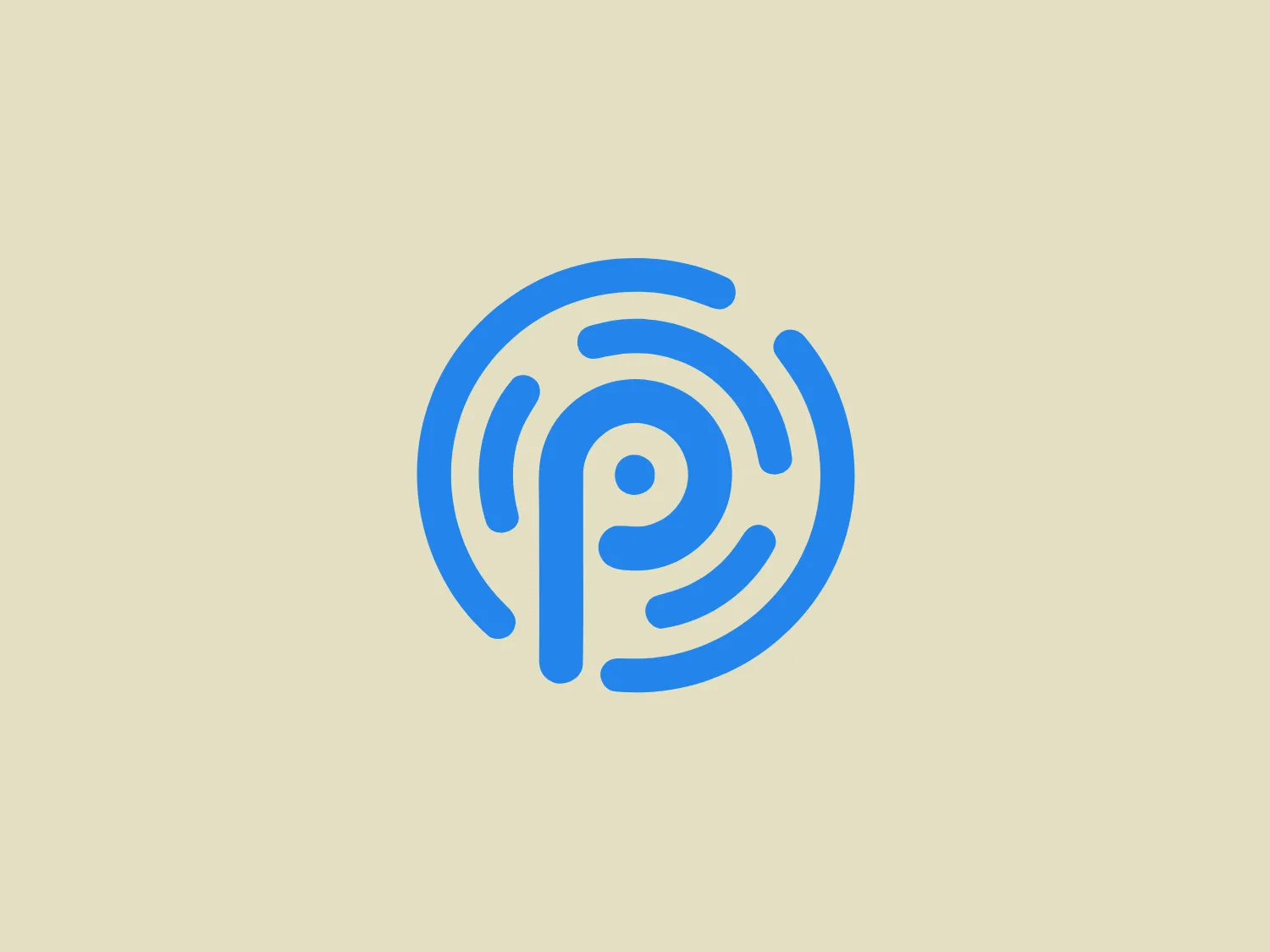 The Prüvit logo features a stylized, abstract design resembling a circular maze or fingerprint in a gradient of blue shades. The design creates a dynamic and modern feel with pathways converging at a central point, while the use of blue hues conveys professionalism and trustworthiness. The gradients add depth and dimension, and the simplicity of the forms ensures versatility and readability across various applications.