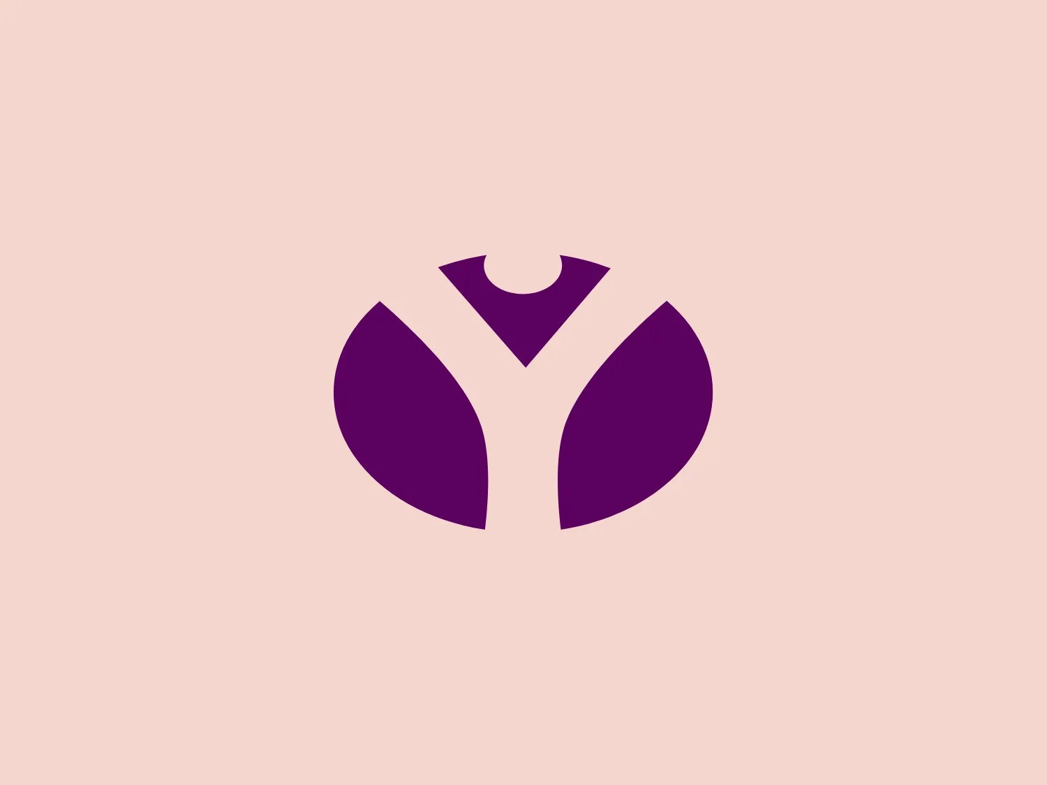 The True Yoga logo showcases a stylized, symmetrical design that evokes an abstract floral or bloom-like impression. Comprising three distinct purple shapes with white spaces between them, it conveys a sense of growth or opening petals. The rich, deep purple color exudes luxury and creativity, while the central shape features a smaller, arrow-like figure pointing upwards, suggesting progress or ascent. With a modern, clean aesthetic and a versatile, easily recognizable simplicity, this logo embodies the essence of True Yoga.