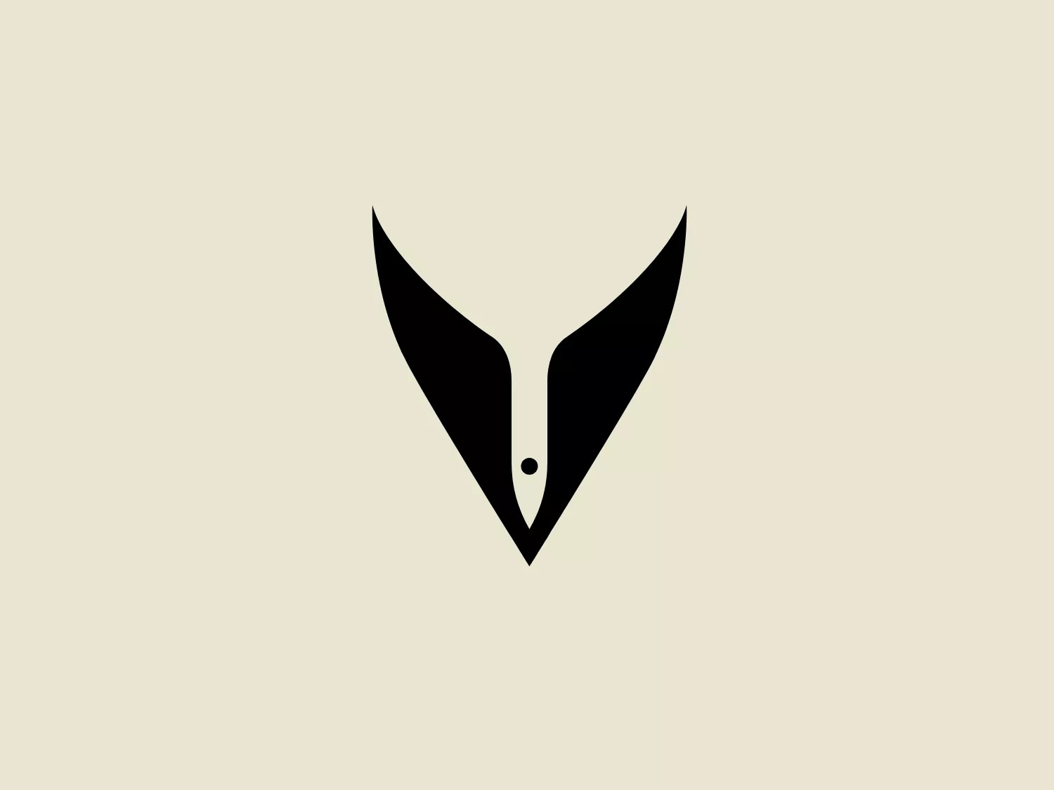 The Coravin logo presents a stylized, abstract design with bold black shapes forming an emblem resembling the head of a fox or a wolf, accentuated by sharp, pointed ears and a minimalistic, modern snout. The use of negative space highlights distinct facial features, with a singular dot representing the nose or eye. The absence of additional detailing creates a strong visual impact and an easily recognizable silhouette.