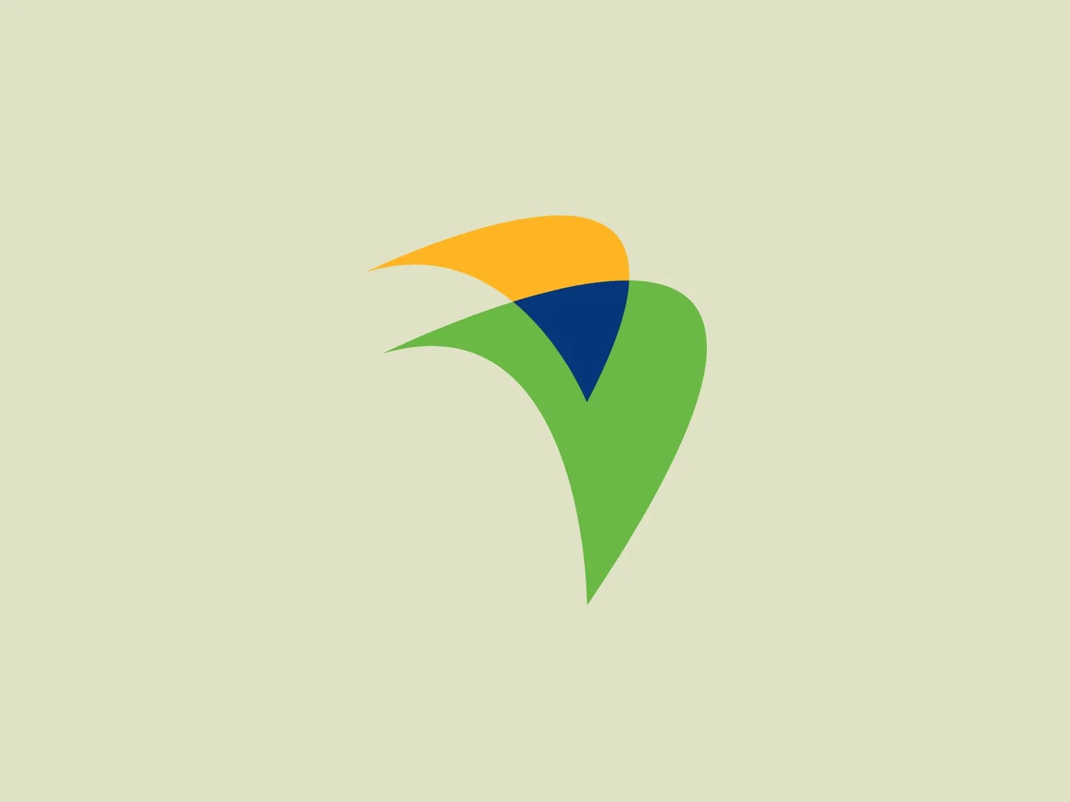 The Bladex logo features a stylized, dynamic leaf-like shape in vivid green, symbolizing growth and nature. Accompanied by a swooping yellow figure representing sunlight or energy, and a smaller blue triangle suggesting balance and water or sky elements. The design is clean and modern with a color palette that suggests sustainability and environmental themes.