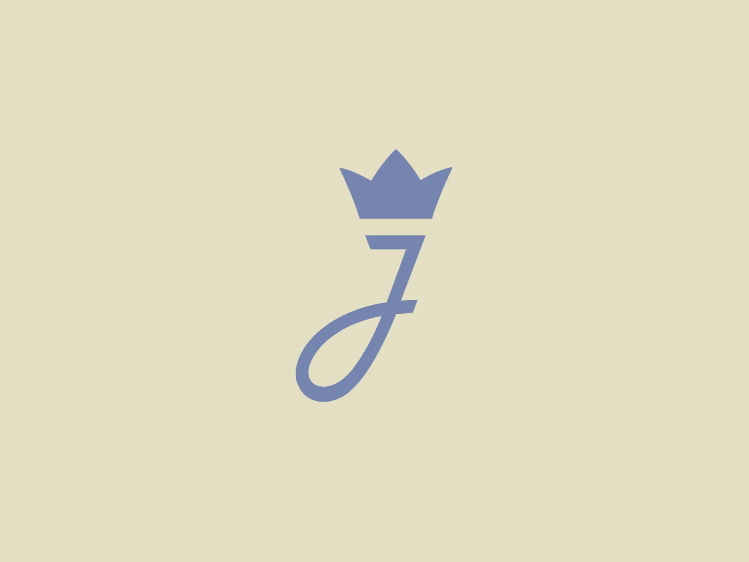 The Jacadi logo features a stylized design combining a crown and a lowercase letter 'j.' It is a solid, flat icon with a soft, cool-toned shade of lavender. The crown sits above the 'j,' sharing a unified design that suggests movement or grace. The crown itself has three points, with the central peak being the tallest. The overall aesthetic is modern, sleek, and minimalistic, suggesting elegance and a touch of regality. The integration of the two elements makes the design versatile and memorable.
