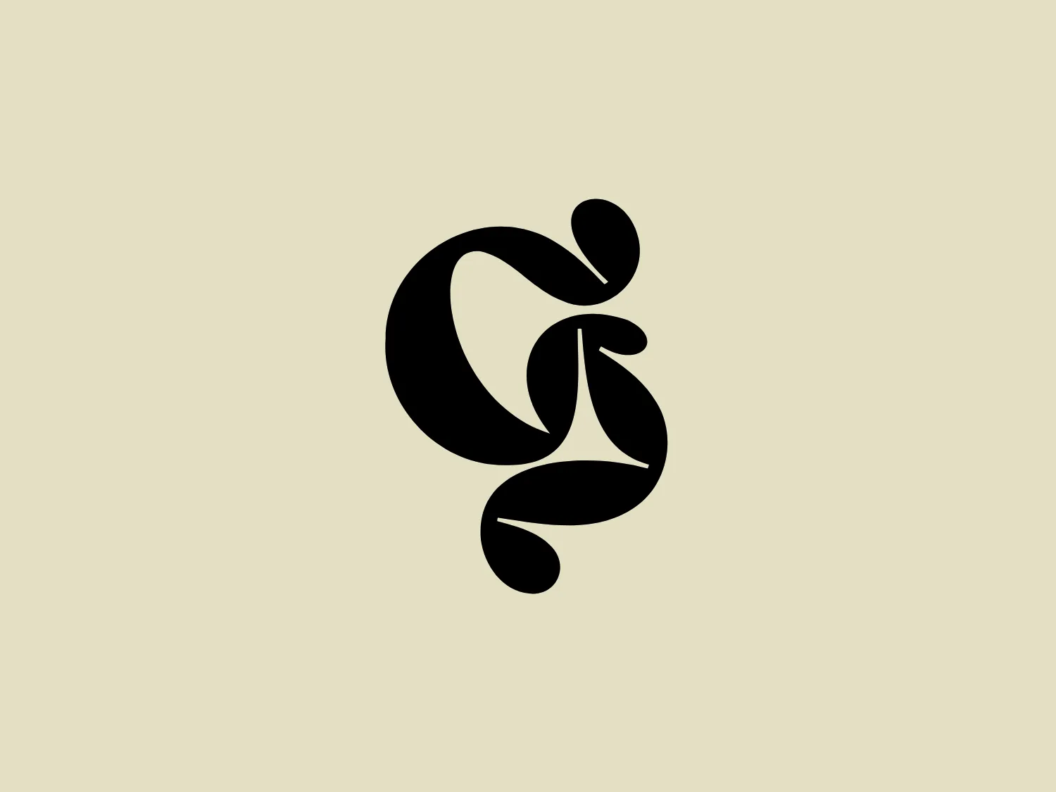 The MGcream logo showcases an abstract, fluid design with interconnected shapes that create a dynamic and harmonious form. It consists of bold, black curving elements that convey a sense of movement and elegance. The intertwining shapes could be seen as an artistic representation of organic forms or calligraphy-like strokes. The design's simplicity and minimalism give it a sophisticated appeal, standing out well on various backgrounds due to its strong contrast. The absence of additional colors besides black makes it versatile and modern.