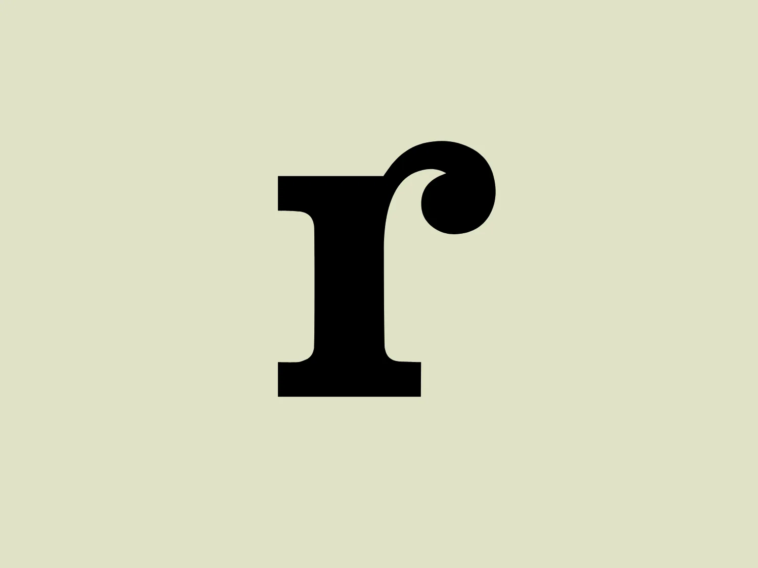 The Reader logo is a stylized monogram showcasing a bold black letter "I" with a modern sans-serif typeface. The distinguishing feature is the curled embellishment at the top of the letter, adding elegance to the overall design. The simplicity of black on a white background gives the logo a versatile and professional look, suitable for various branding purposes.