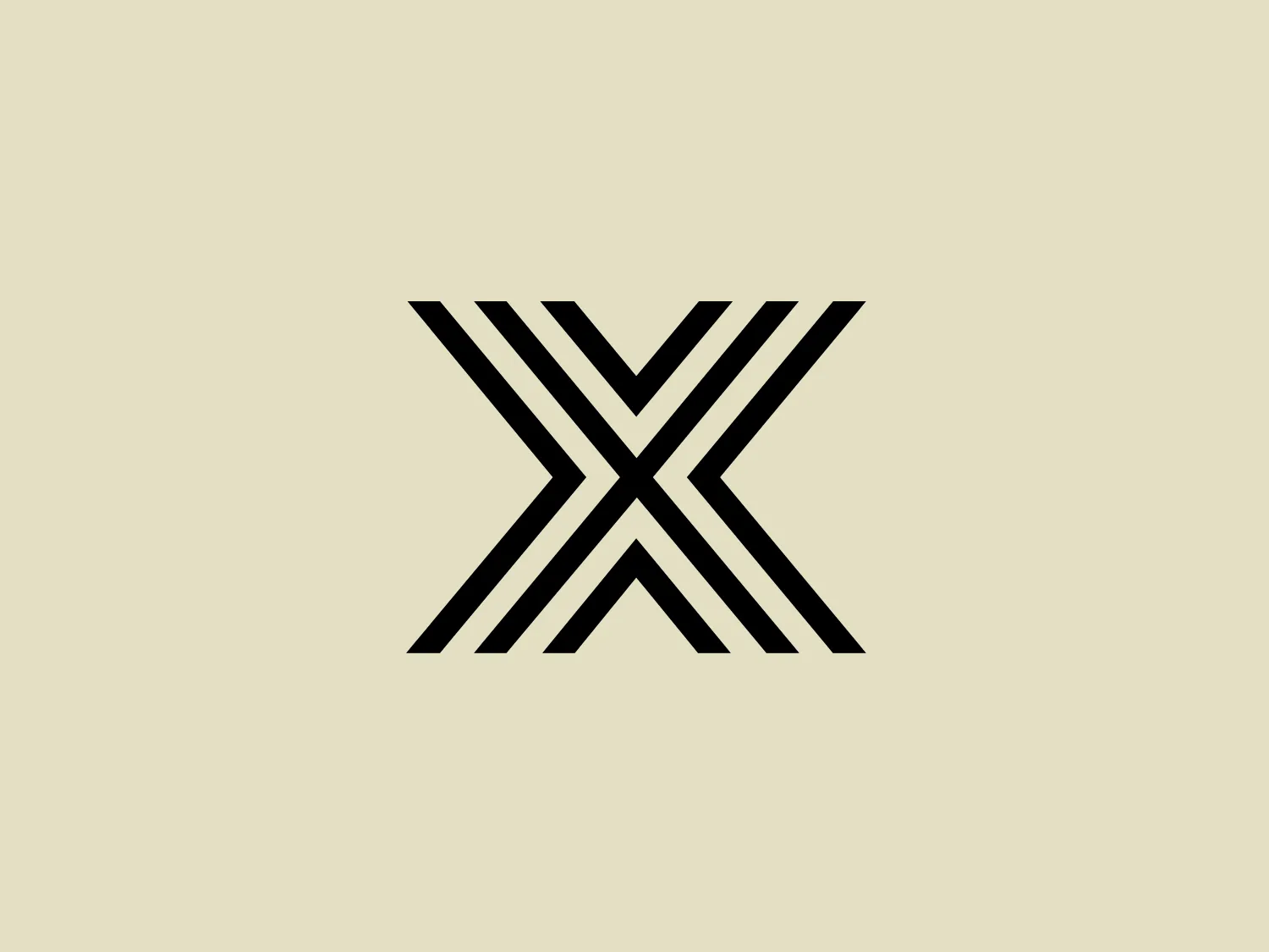 The image features a bold, abstract mark that consists of four diagonal lines creating an 'X' shape. The lines have varying thicknesses, with the central intersection being the thickest point, which then taper off towards the ends. The Xait logo is monochromatic, rendered in black against a white background, which creates a stark contrast and emphasizes its geometric precision. The design aesthetic is modern and minimalist, suggesting a sense of innovation or dynamism. The angular symmetry of the Xait logo gives it a stable and balanced look.
