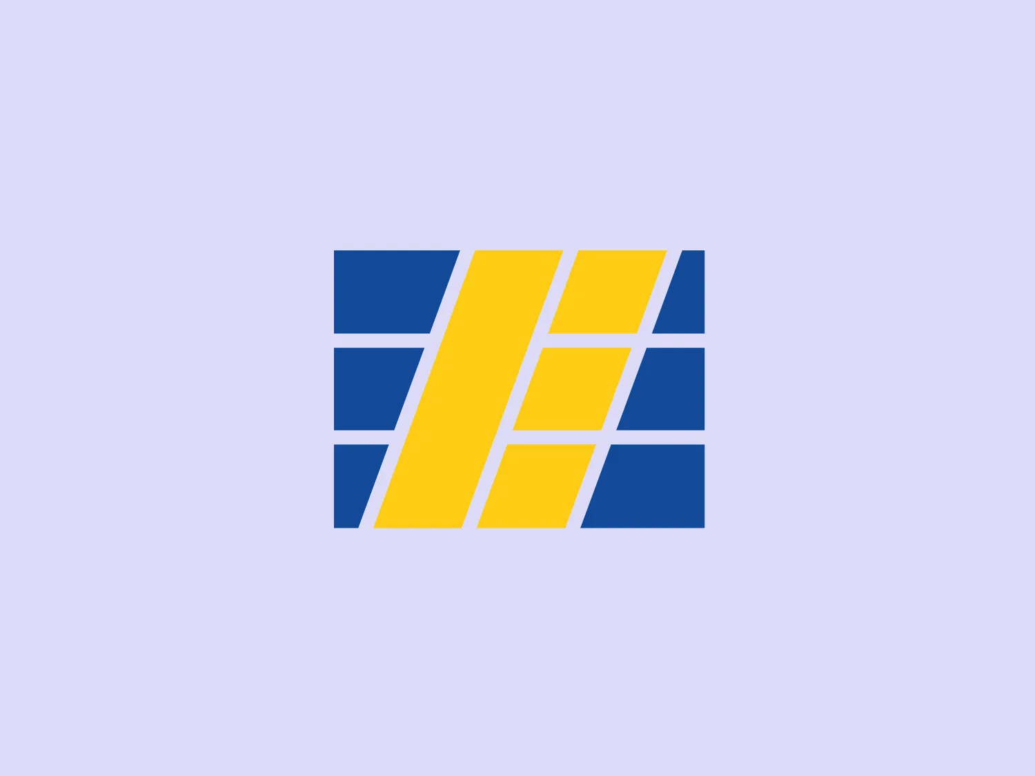 The Edesur logo features a geometric design composed of blocks creating a grid-like pattern. The prominent colors are a bold dark blue and a bright yellow. In the center of the logo, two diagonal yellow stripes slice through the blue blocks, creating a dynamic and contrasting visual element. This interplay of color and shape gives the impression of movement and energy within a structured framework. The overall aesthetic is modern and clean, with the solid colors and sharp angles suggesting efficiency and precision.
