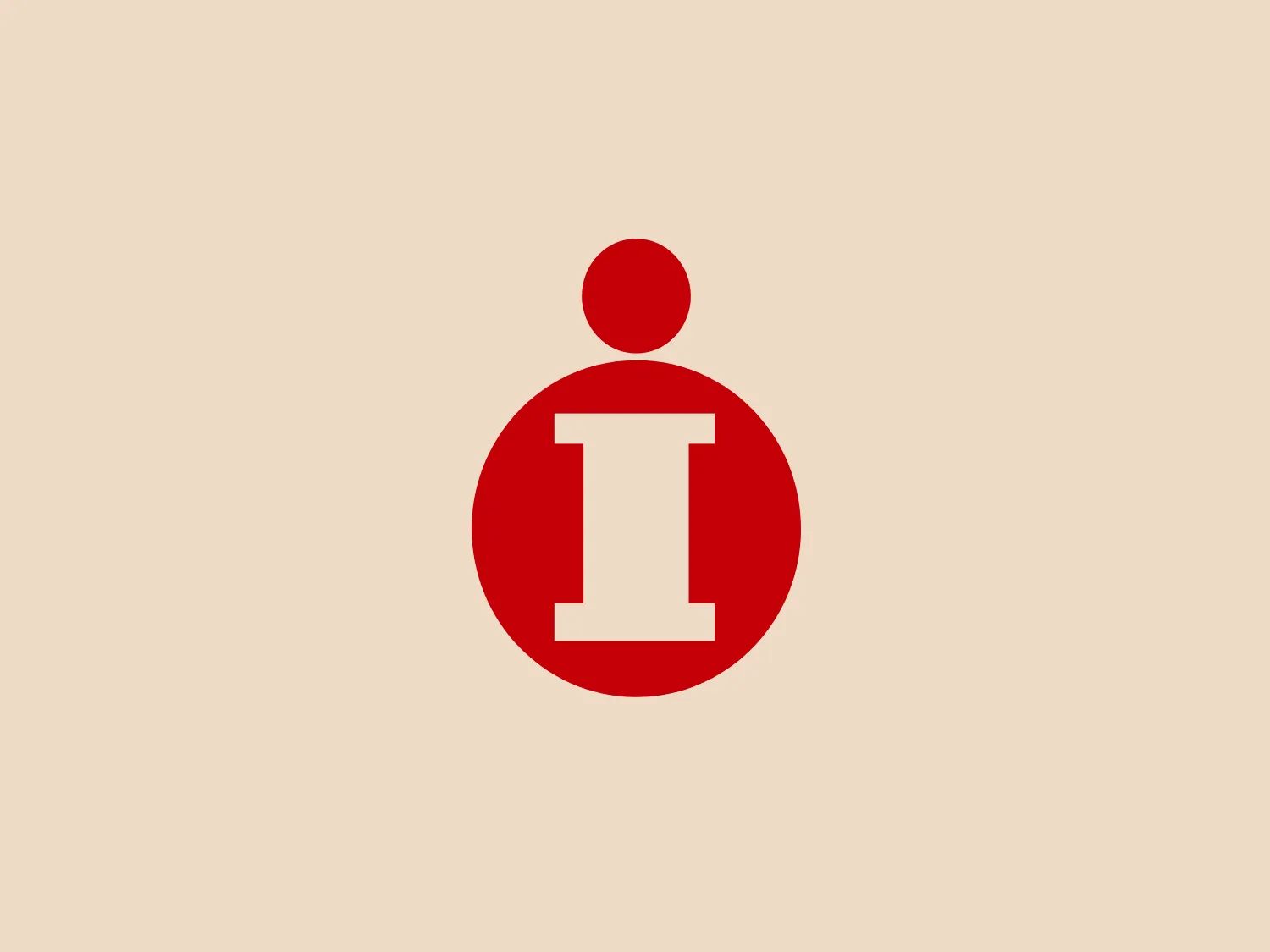 The logo in the image features a bold, uppercase "I" centered within a circle. The letter and its encompassing shape are both a striking red, suggesting a sense of urgency or importance. The design is simplistic, with clean lines and no additional embellishments, giving it a modern and easily recognizable appearance. Given the vibrancy of the red, a subtle background color would complement it well without competing for attention.