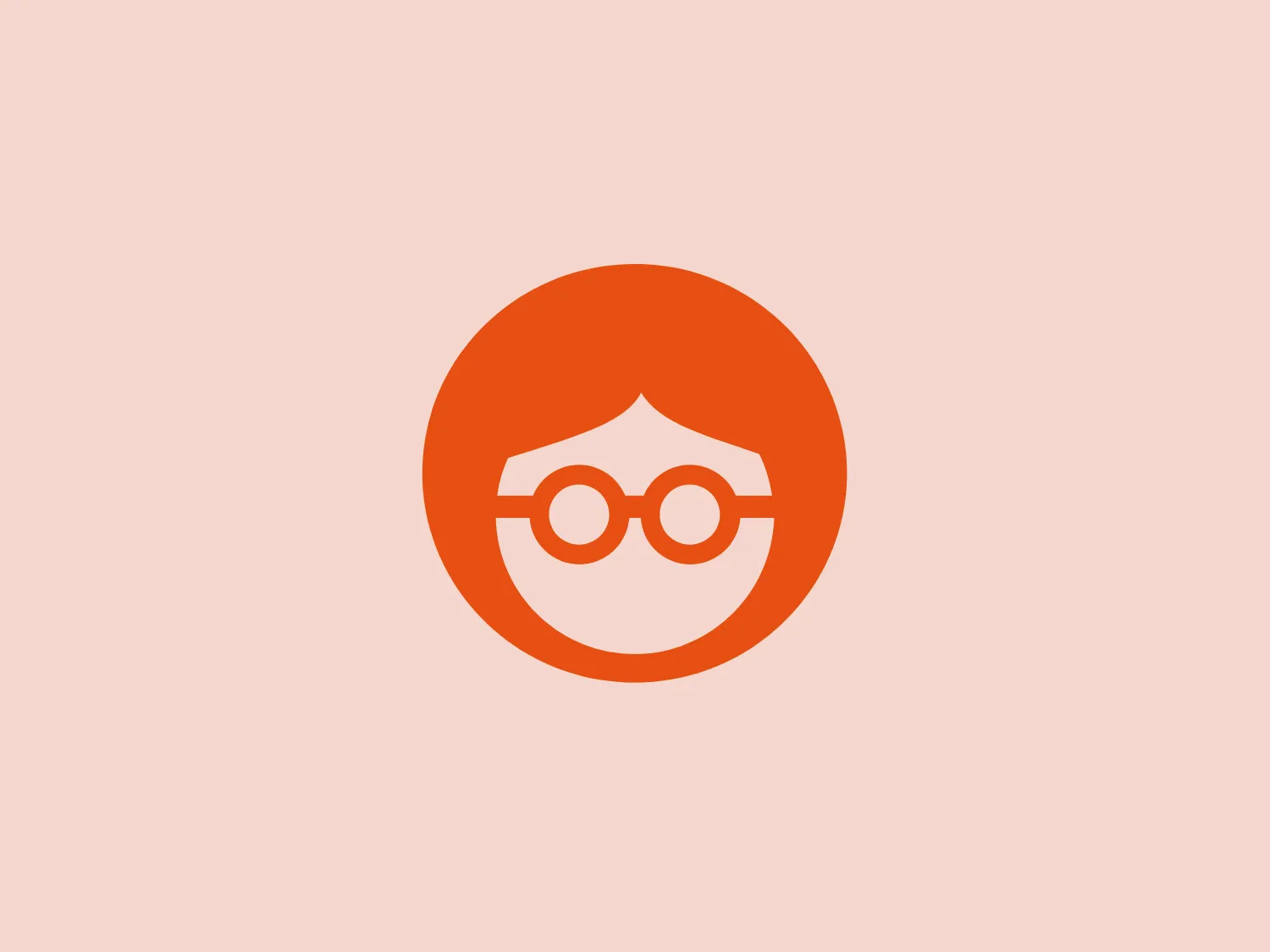 The Outbrain logo features a stylized, minimalistic design consisting of an orange circle with a white abstract figure in its center that resembles a smiling face wearing eyeglasses. The glasses' frames are connected directly above the nose bridge, creating a continuous line that dips slightly to indicate a cheerful expression. The glasses also form the eyes of the face while a semicircular line beneath represents a smiling mouth. The design is modern, clean, and playful, likely aiming to convey friendliness and approachability. The use of a single, vibrant orange shade gives the logo an energetic and inviting vibe.