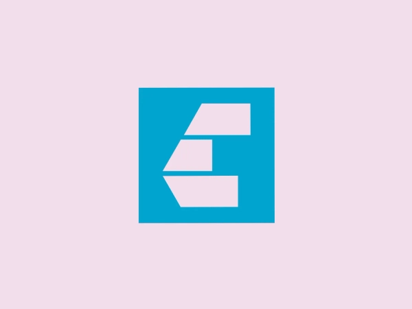 The Erusu Consultants logo presents a minimalist and contemporary design, featuring a stylized letter "E" located within a square. The "E" is constructed from negative space and is defined by three solid bars that give the impression of the letter's segments. The overall design has a geometric quality with clean lines and right angles, providing a professional and modern look. The color of the logo is a vibrant shade of cyan or turquoise, which adds to its fresh and striking appeal.