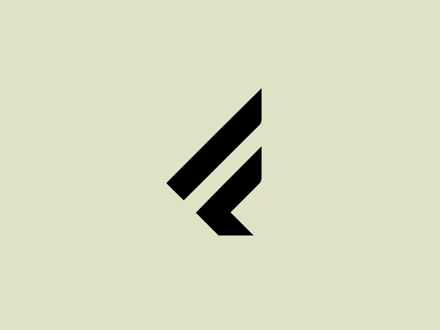 The logo for Fanatic Snowboards is a bold, abstract design featuring sleek black shapes against a white background. It appears as a stylized letter "S" or a lightning bolt with sharp angles and a dynamic sense of motion. The design makes effective use of negative space, creating a striking and memorable visual identity. The consistent line thickness adds to the logo's strong and confident look.