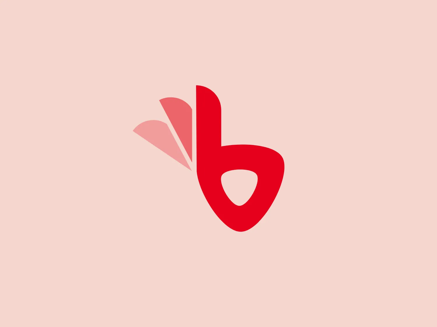The Bandist logo depicts a modern and abstract interpretation of a lowercase letter 'b'. It features a bold and flowing red shape resembling a 'b', alongside a smaller, soft pink element that adds depth and contrast to the design. The angular cut in the red form instills a sense of precision and forward-thinking aesthetic. The vibrant color palette exudes energy and attention-grabbing qualities.