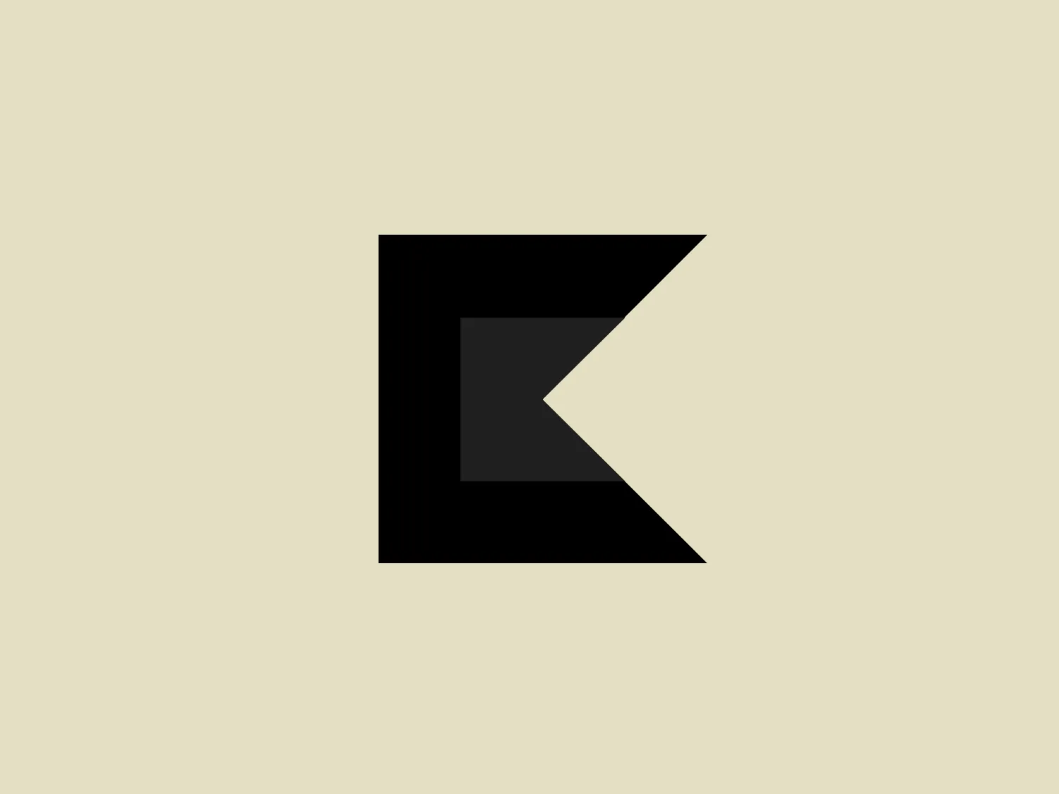 The Kalashnikov Group logo is an abstract design with a bold black letter 'K' forming the central element. The right arm of the 'K' extends to the top-right, creating a dynamic angle. A small, contrasting red triangle is positioned on the bottom-left part of the 'K,' adding an element of direction and movement to the design. The logo's use of stark black and red colors against a white background creates a striking visual contrast. For a background that complements this logo without overwhelming it, a soft, neutral color that provides contrast without clashing with the black and red would be suitable.