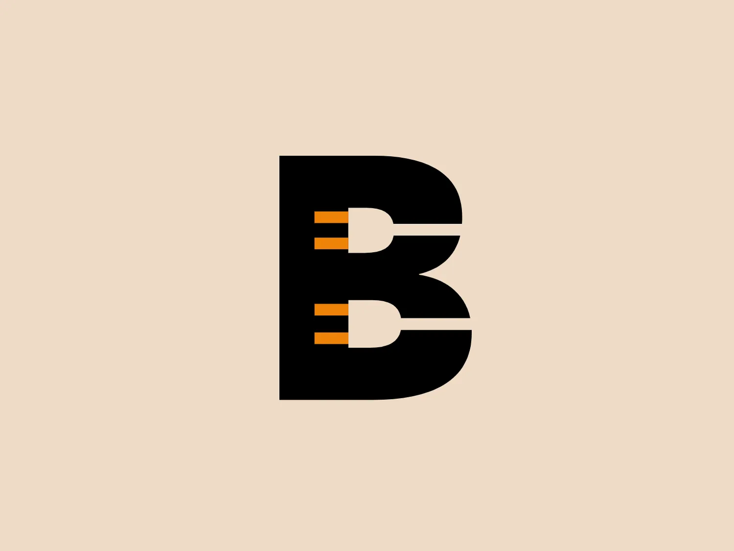 The logo for Beyer features a modern and bold letter "B" in black with distinctive orange electronic connectors on the right side, providing a technical and innovative feel. The design conveys a high-tech industry through its minimalistic aesthetic and electrical symbolism.