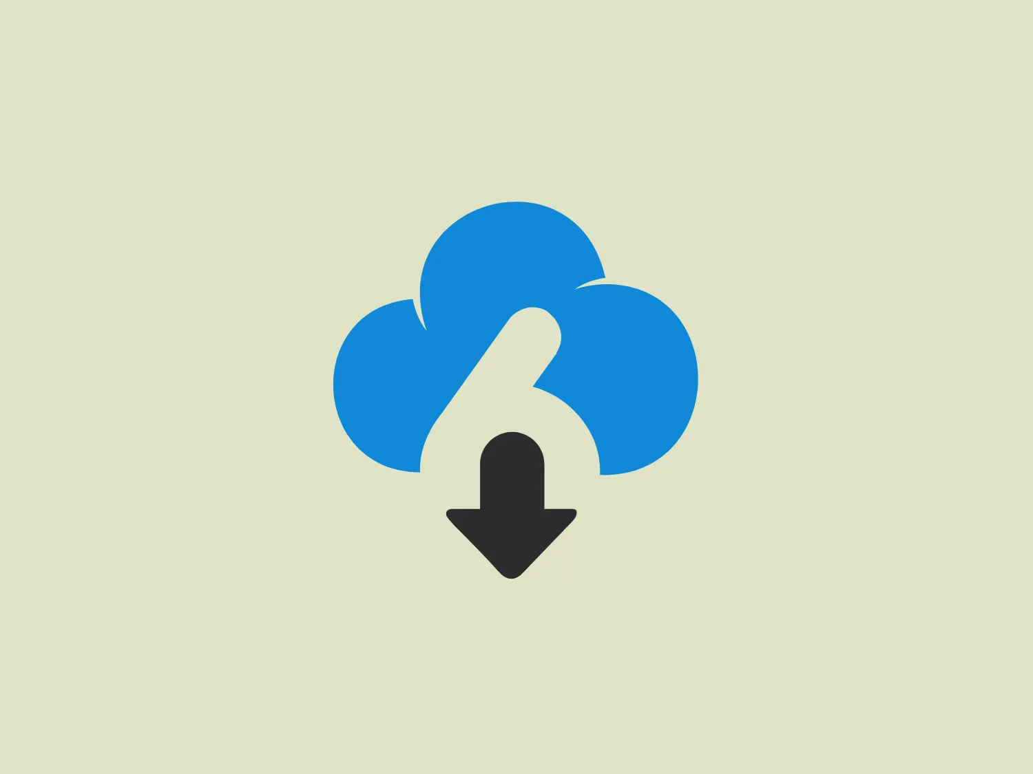 The 6px logo features a stylized cloud with a prominent download arrow incorporated into its design. The cloud is formed by three overlapping lobes in a bright blue color, creating a sense of depth and connectivity. The download arrow, placed centrally and seamlessly integrating with the cloud shape, is colored in a bold black, contrasting sharply with the blue. The logo has a flat design aesthetic with clean lines and a modern, digital feel, suggesting cloud computing or online storage services. Its simplicity offers versatility for various applications.