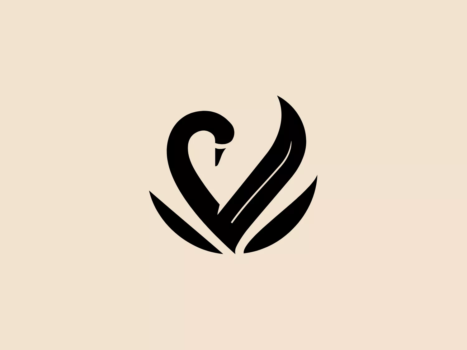 The Vatero logo is a bold, black, and symmetrical design with organic, flowing lines resembling leaves or petals. The shapes converge to form a crest or emblem and create a dynamic, elegant impression. The monochromatic color scheme gives it a modern aesthetic, with a timeless and classic appeal.