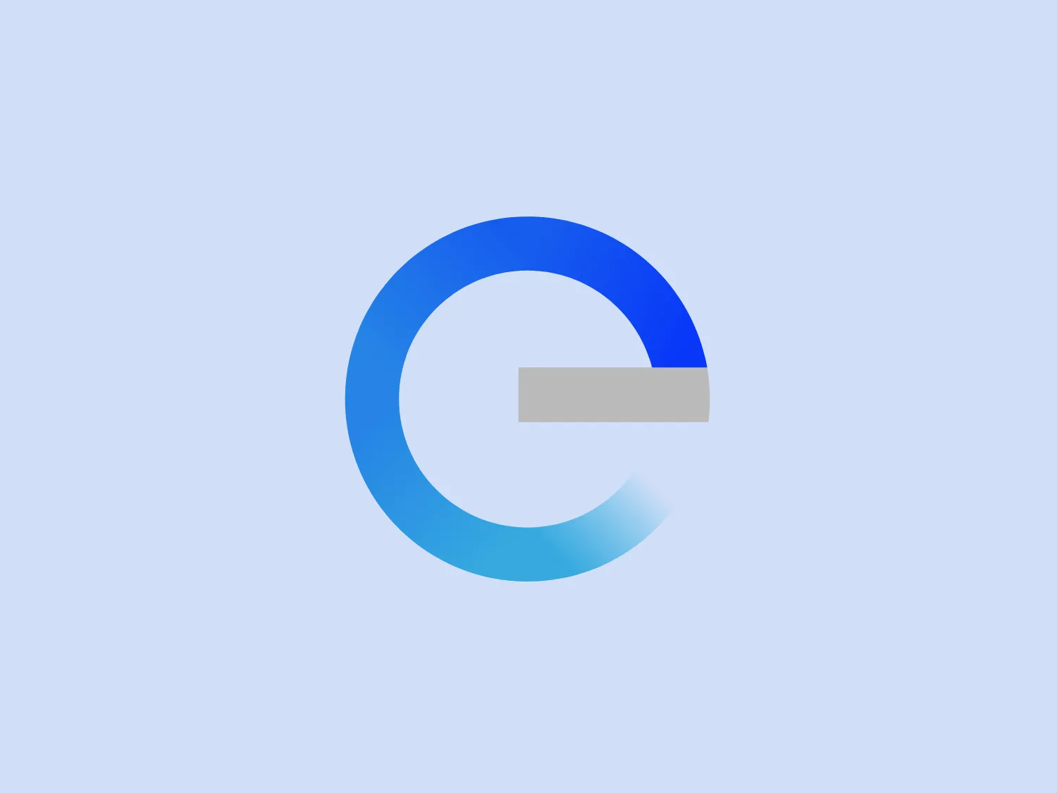 The Edesur logo features a modern and minimalistic design with a circular shape showcasing a gradient of two shades of blue. The circle denotes inclusivity and continuity, while the gap on the upper right side adds a sense of openness. A flat, horizontal line within the circle introduces stability and balance to the overall dynamic shape.