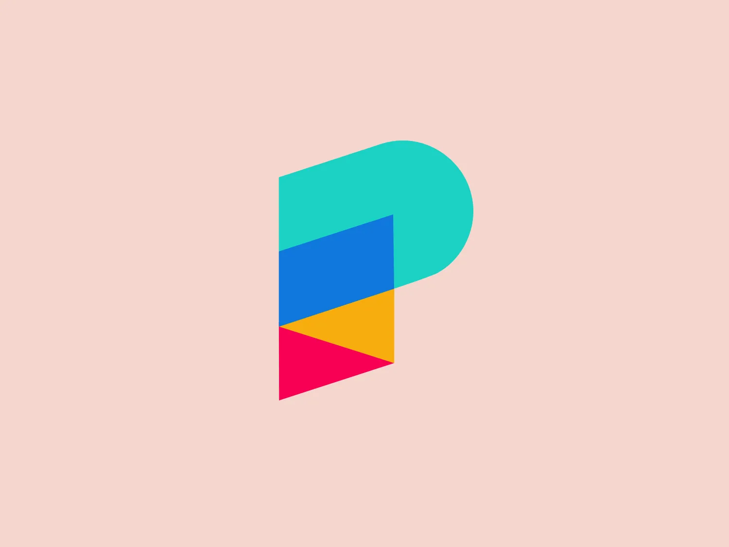 The logo for Portify is a stylized letter constructed from geometric shapes with a modern and minimalist design aesthetic. It features a vibrant color palette with cyan, blue, magenta, and yellow, which are layered to create an effect of depth and dimension. The letterform is abstract, consisting of a curved cyan shape on the top right that partially overlaps a stacked arrangement of trapezoidal and triangular shapes in blue, magenta, and yellow. The overall feel of the logo is dynamic and contemporary, suitable for a brand looking to convey innovation and creativity.