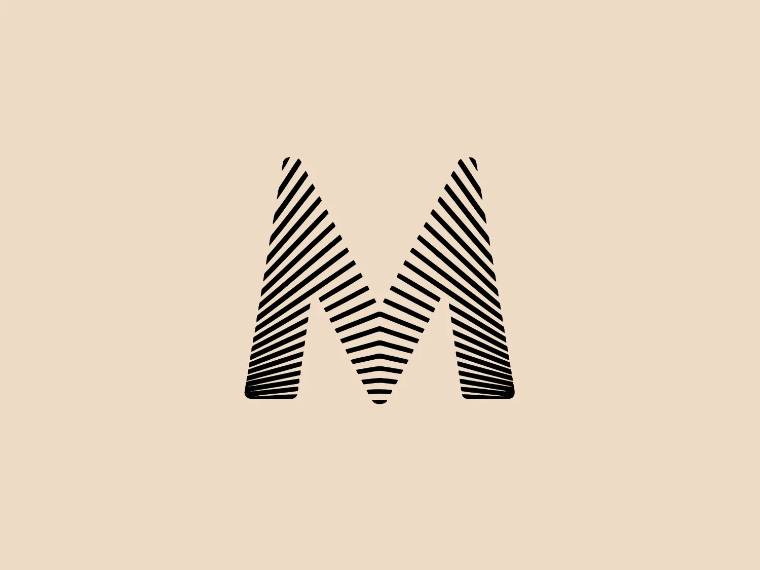 The Masterclass logo features a stylized capital letter "M" composed of multiple black diagonal stripes that create an optical illusion of depth and movement. The angular design of the letterforms gives the logo a dynamic and modern feel. The use of negative space between the stripes adds to the overall visual interest of the design. The black and white color scheme contributes to its boldness and versatility.