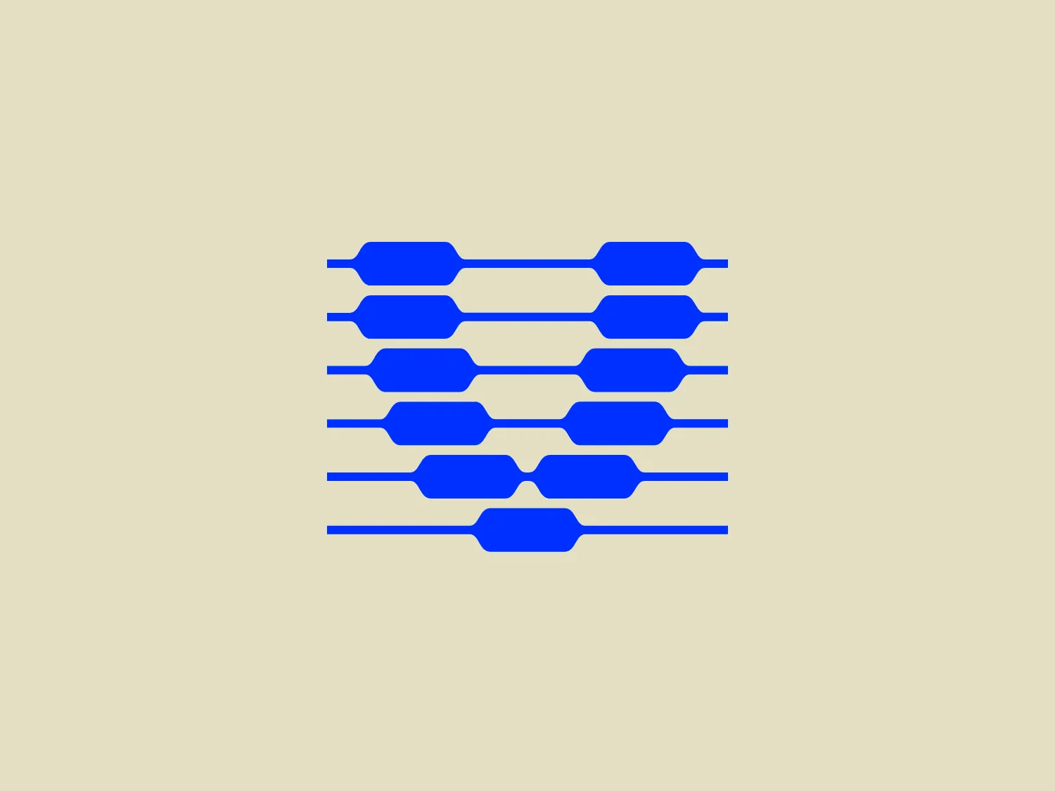 The Verithera logo features a stylized depiction of a structure consisting of horizontal lines interrupted by various shapes resembling hexagons. These shapes give the impression of interconnected nodes in a network, creating a sense of digital connectivity or data flow. The bold blue color of the shapes stands out against a plain white background, suggesting technology or communication themes. The design is minimalist and modern, focusing on clean lines and repetition to convey its message.