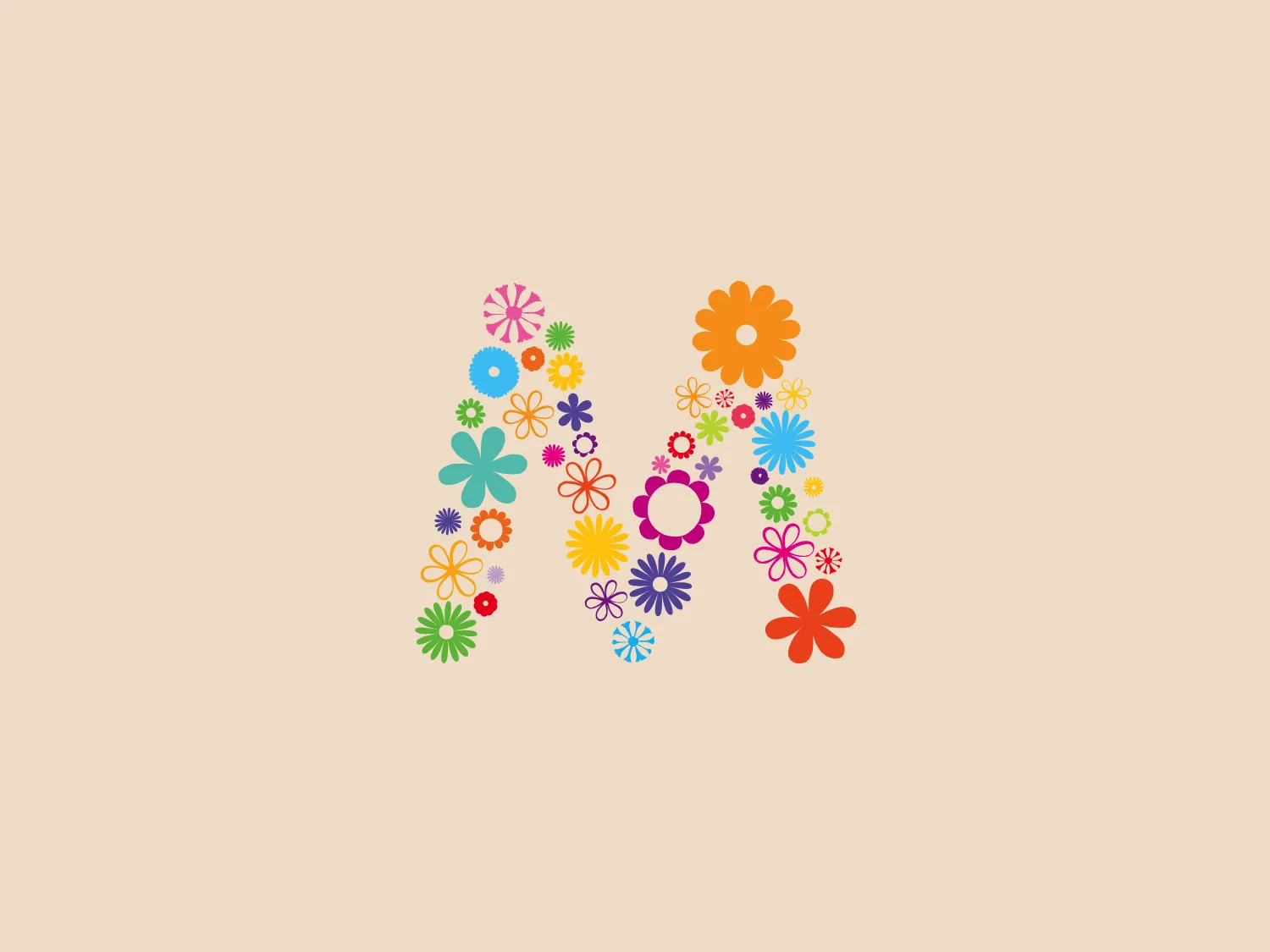 The Marigold Foundation's logo features an arrangement of various floral icons in a spectrum of vivid colors, forming an abstract shape. The flowers vary in design and size and include shades of red, orange, yellow, green, blue, and purple, creating a playful and dynamic feel. The overall design aesthetic is cheerful and organic, suggesting diversity and growth, which could appeal to a brand with a focus on nature, creativity, or community. The different floral patterns and the clustering of shapes give the Marigold Foundation's logo a sense of movement and liveliness.