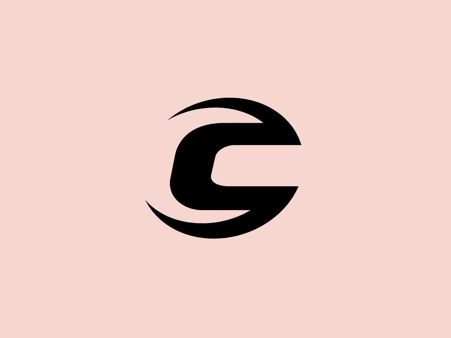 The image depicts a highly stylized letter 'G' as a logo, composed of bold, black, curvilinear shapes that interlock in a circular motion, giving it a dynamic and modern appearance. The predominant use of sharp edges and curves provides a sense of movement and fluidity, while the monochromatic color scheme lends the design a classic and versatile quality. The interplay between the shapes creates an illusion of depth and dimension despite the flatness of the design.