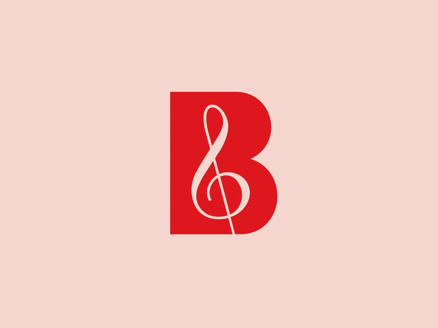 The Leonard Bernstein Office logo showcases a unique combination of a bold sans-serif letter "B" and a stylized treble clef integrated within the form of the letter. The vibrant red hue of the "B" contrasts with a clean, white-colored treble clef, creating a striking visual impact. This design balances simplicity and creativity, making it both memorable and easily recognizable. The color choice conveys passion and energy, while the intertwining of the letterform and symbol demonstrates harmony.