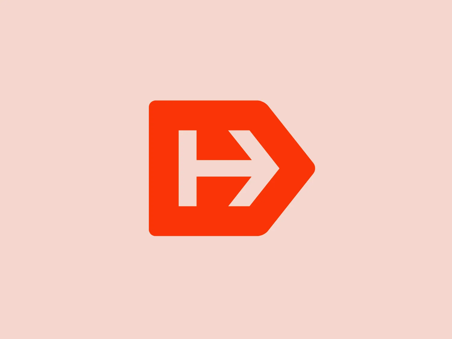 The logo for Hyperakt is a bold, flat design featuring an orange rhombus-oriented square with a cutout creating the silhouette of an arrow pointing to the right. Within the negative space of the arrow, a white capital "H" is positioned to the left, smartly leveraging the shape of the arrow for its crossbar. The design aesthetic is modern and minimalistic, suggesting direction, movement, or progressiveness. It uses a bright, attention-grabbing shade of orange, which evokes energy and enthusiasm.