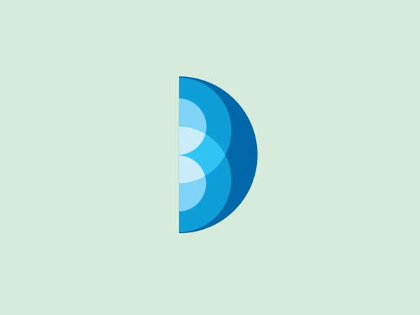 The Business Council of British Columbia's logo features a stylized letter "D" composed of varying shades of blue, ranging from light to dark. The design is modern and simplistic, with the use of gradient fill creating a sense of depth and dimension. The "D" is made up of four separate arcs, each with a gradient finish that gives the logo an almost three-dimensional, layered appearance. The contrasts between the shades of blue create a dynamic and visually appealing effect, symbolizing movement and fluidity.