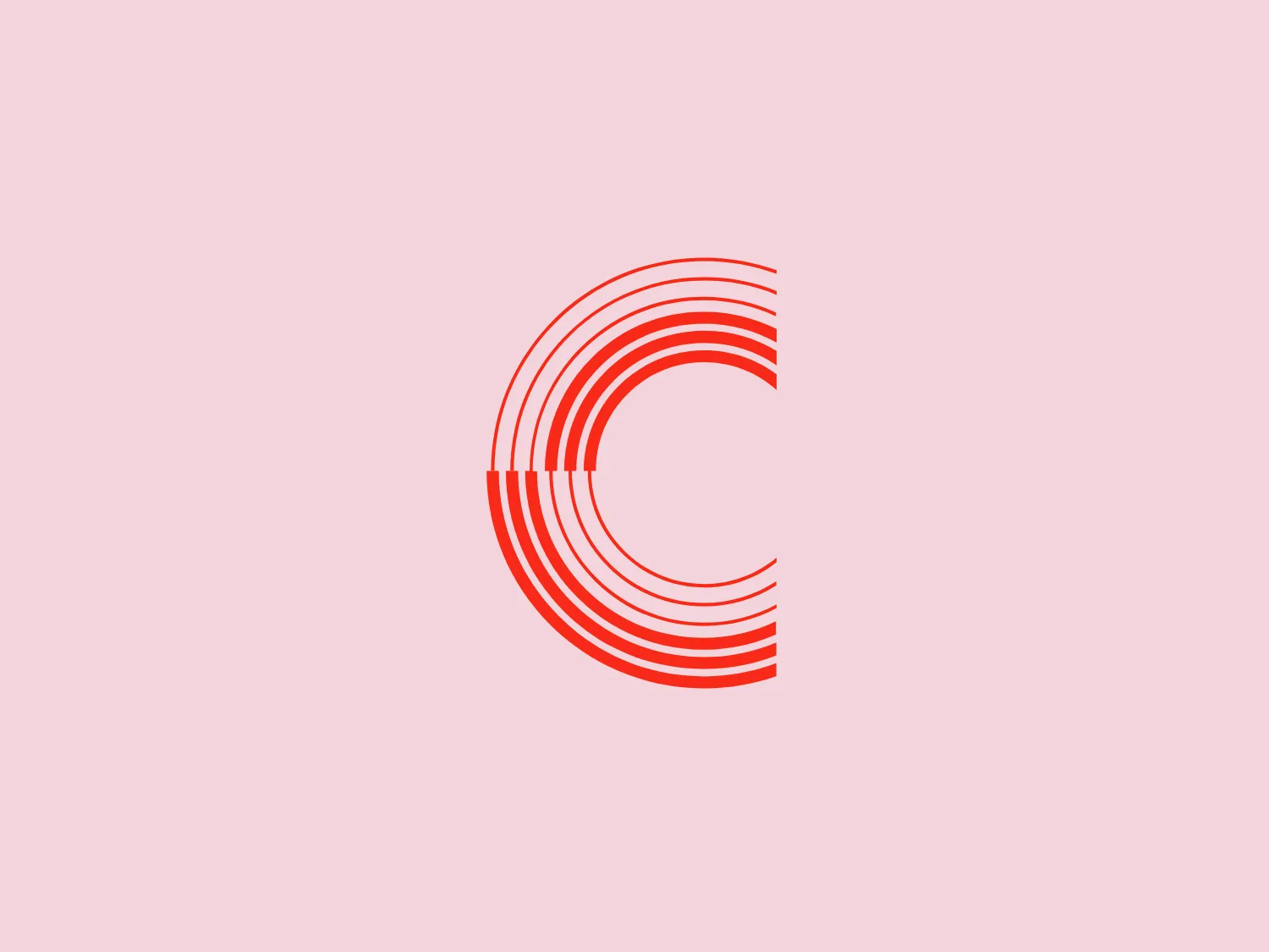 The Cinia logo consists of a stylized letter "C" created by using multiple parallel horizontal lines that vary in length, giving the impression of motion or a dynamic loading process. It employs a gradient of orange to red colors that adds depth and a vivid, energetic feel to the design. The overall aesthetic is minimalistic and modern, with a sense of technology or progressiveness suggested by the gradient and segmented lines. The design is clear and would scale well across various mediums.