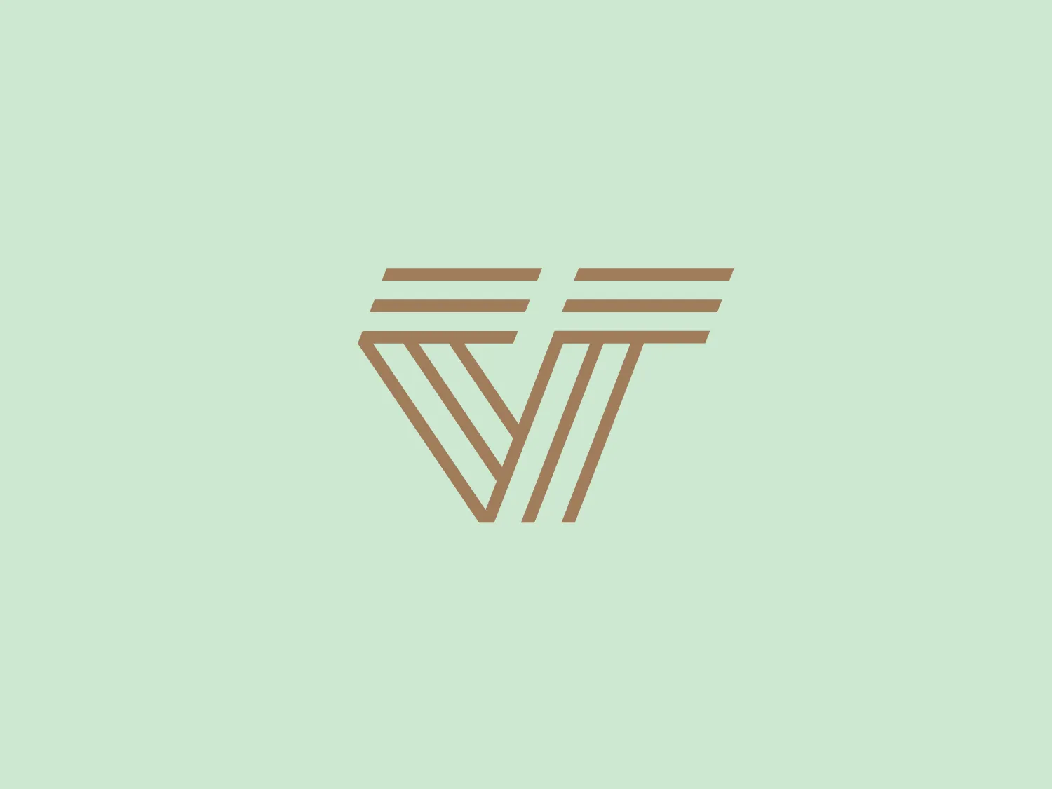The image depicts a stylized, modern logo consisting of two components that may be interpreted as letters or abstract shapes. They resemble a combination of the letters "V" and "W" or a geometric pattern. The design is minimalist, with the use of fine, uniform lines and negative space to create the letterforms or shapes. The lines of the "V" converge towards the bottom center and are matched by a similar pattern on the "W," suggesting symmetry. The color is a muted gold or tan, giving the Evisa Express logo an elegant and sophisticated feel. Based on the color and design, the logo conveys a sense of luxury and refinement, possibly representing a high-end brand or company.