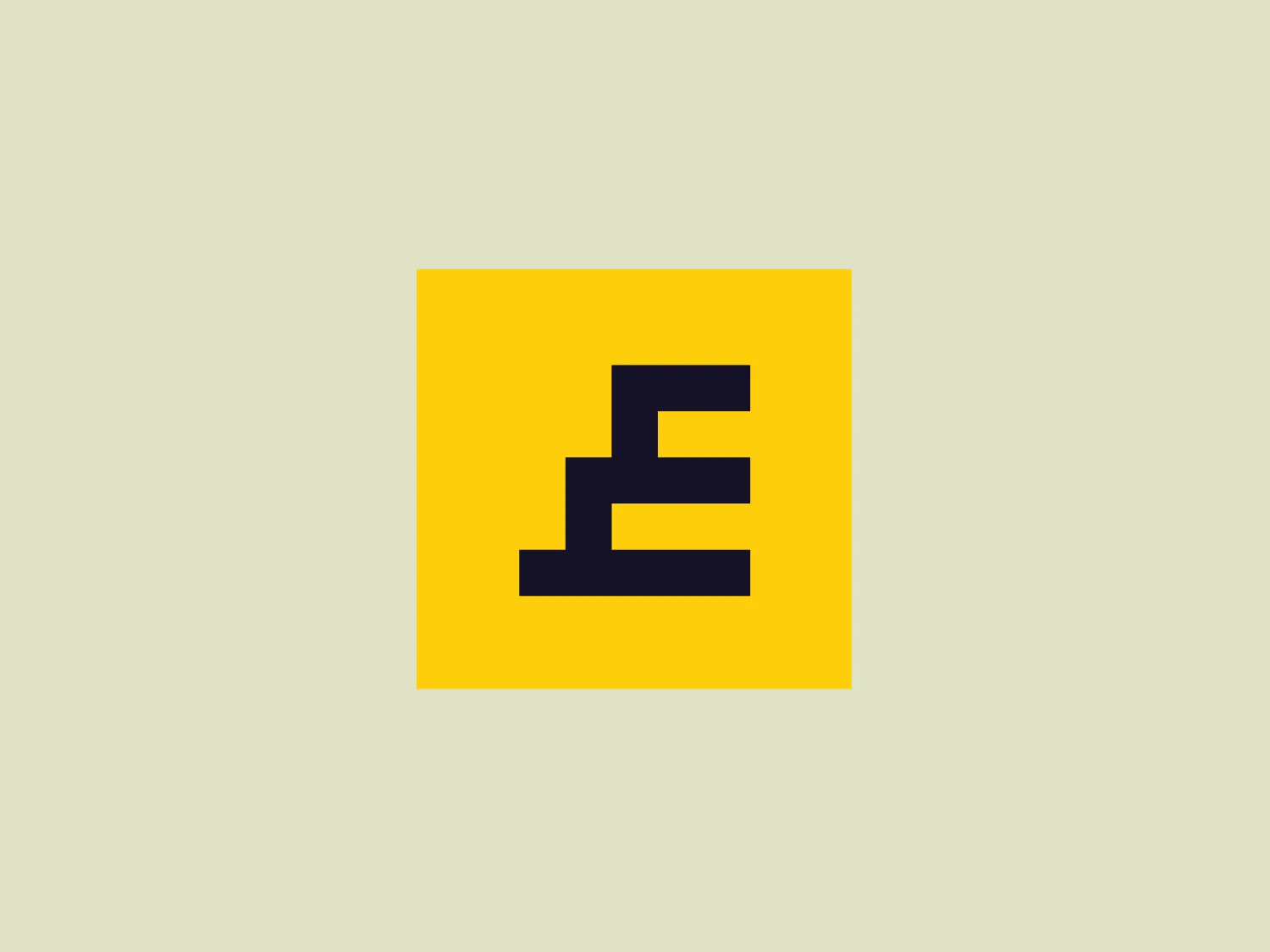The Exponea logo showcases a stylized letter "E" on a bold yellow square background. The "E" is composed of three horizontal bars of varying lengths, creating a dynamic and modern feel. The typography features sharp right angles and straight lines, complementing the minimalist design. The high contrast between the black "E" and the yellow background makes it a striking and easily recognizable logo, suitable for a contemporary company or brand.