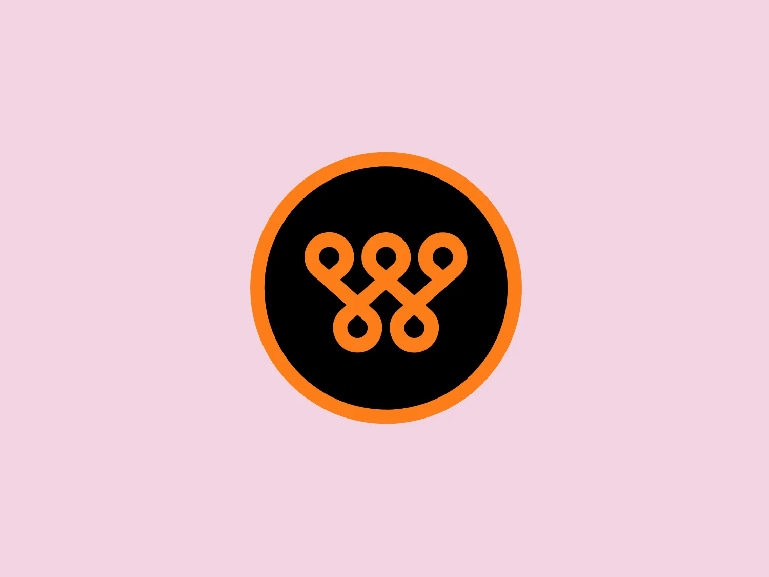 The Bankwest logo features a stylized, symmetrical, infinity-loop-like icon composed of four interconnected loops within a circle. The design is minimalist yet dynamic, suggesting connectivity or a network. The icon is colored in a vibrant orange, which stands out against the black background of the circle, giving it a bold and modern appearance. The use of rounded shapes and continuous lines gives the logo a sense of motion and harmony.
