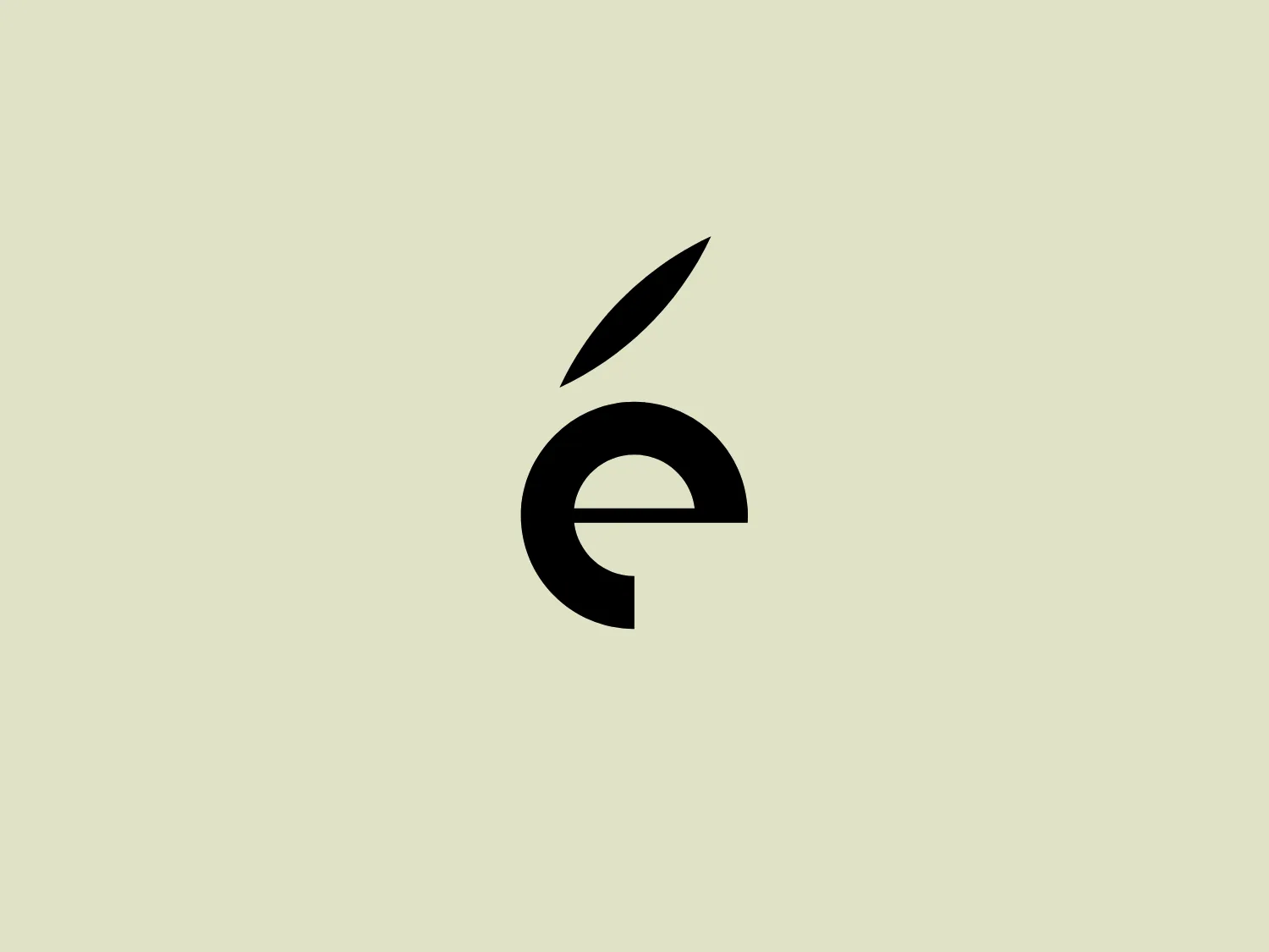 The logo features a stylized lowercase "e" with a distinct element similar to a leaf or flame emerging from the top, suggesting dynamism or growth. The design is sleek, modern, and minimalistic with bold, black shapes against a white background. It lacks gradients or shading, emphasizing its clean and contemporary look. The use of negative space in the "e" creates a visual break, adding to the logo's uniqueness and readability.