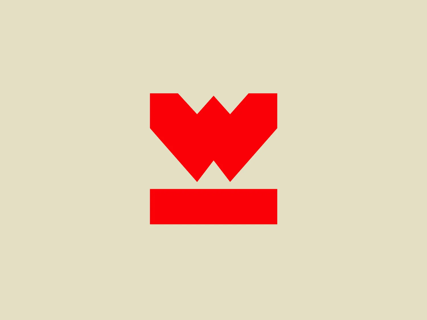 The logo presented for Weber Carburetors is a minimalist, geometric design consisting of a bold red color. It features an abstract shape resembling a 'W' or a heart with three peaks on top, crafted from angular lines, positioned above a solid horizontal rectangle that could serve as a foundation or underscore. The color of the shape is a solid, eye-catching red, evoking passion or energy, while the overall aesthetic is clean and modern due to its simplicity and use of sharp angles.