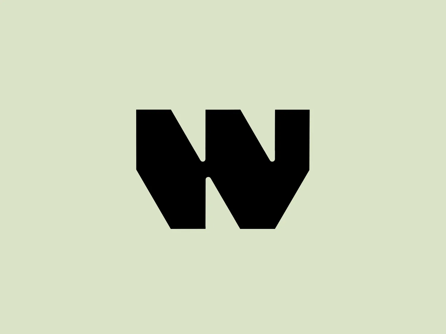 The Wibe Group logo showcases a striking and modern capital letter 'W' with geometric shapes, straight edges, and sharp angles, creating a minimalist aesthetic. The dominant black color of the letter creates strong contrast, ensuring visibility against lighter backgrounds. The design exudes simplicity and directness with its straightforward approach.