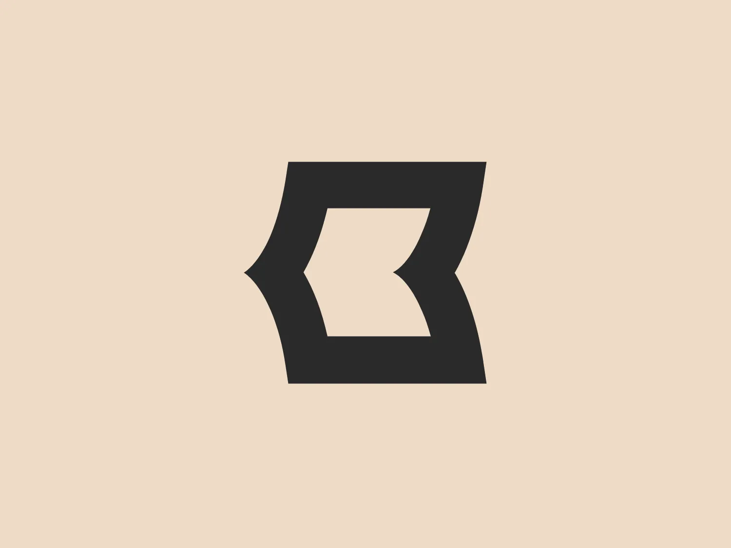 The logo for The Ken is a bold, two-dimensional design featuring a singular, abstract form that could be interpreted as a stylized letter "B" with a dynamic cut-out, adding depth to the design. The primary color of the logo is a vivid, true red, which stands out with a sense of energy and power. The logo's edges are sharp and angular, giving it a modern and sleek look. It evokes a sense of forward movement and strength. The design aesthetic is minimalist, with no additional embellishments, relying on the strong geometric shape and striking color to make its impact.