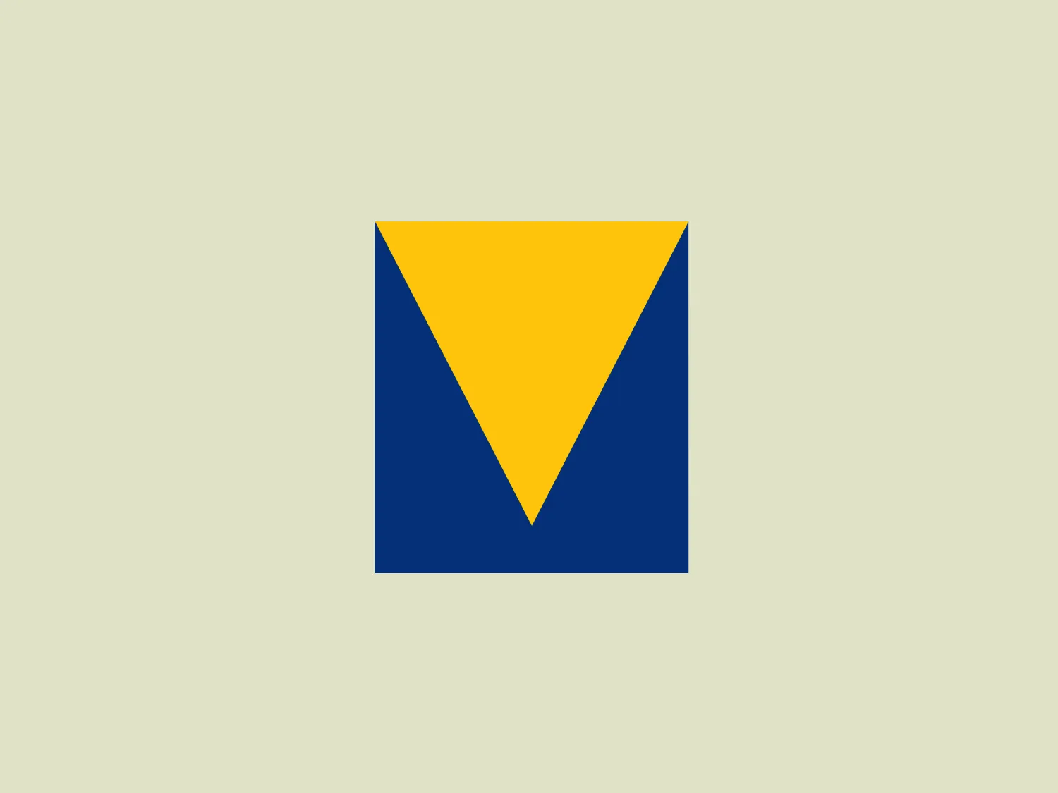 The Varta logo is a stylized representation of an envelope formed by simple geometric shapes. It features a large blue rectangle as the base of the envelope and an inverted yellow triangle as the flap. The design is minimalist with bold color contrast, using flat colors without gradient or shadow for a modern and clean aesthetic. The rectangular shape conveys stability and reliability, while the bright yellow triangle adds a dynamic element, suggesting movement or opening, in a universally recognized motif associated with mail and communication.