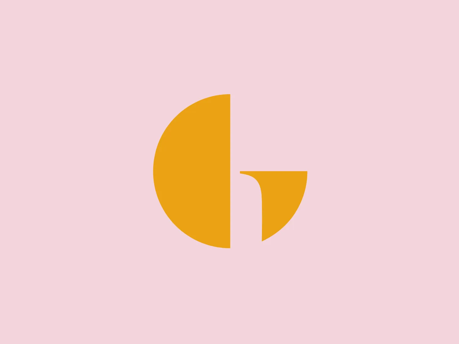 The Galway International Arts Festival logo consists of a stylized geometric design resembling the letter "G". It features two different-sized, flat-colored shapes – a larger semi-circle and a smaller quarter-circle – arranged to create a negative space between them, implying a backward "G". The minimalist and modern design includes clean lines and no additional embellishments, utilizing a bold and vivid shade of yellow to convey energy and innovation.