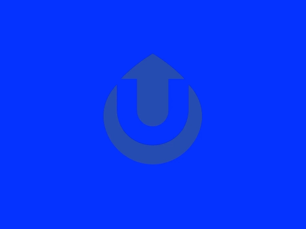 The UbiCast logo features a bold, blue uppercase letter "U" seamlessly integrated within an upward-pointing arrow, enclosed within a circular border. The design utilizes a strong color contrast of blue against a clean white backdrop, with the arrow stylishly merged with the letter "U" to symbolize upward movement and progress. The use of geometric shapes and a minimalist approach conveys modernity and efficiency, reflecting the brand's identity.