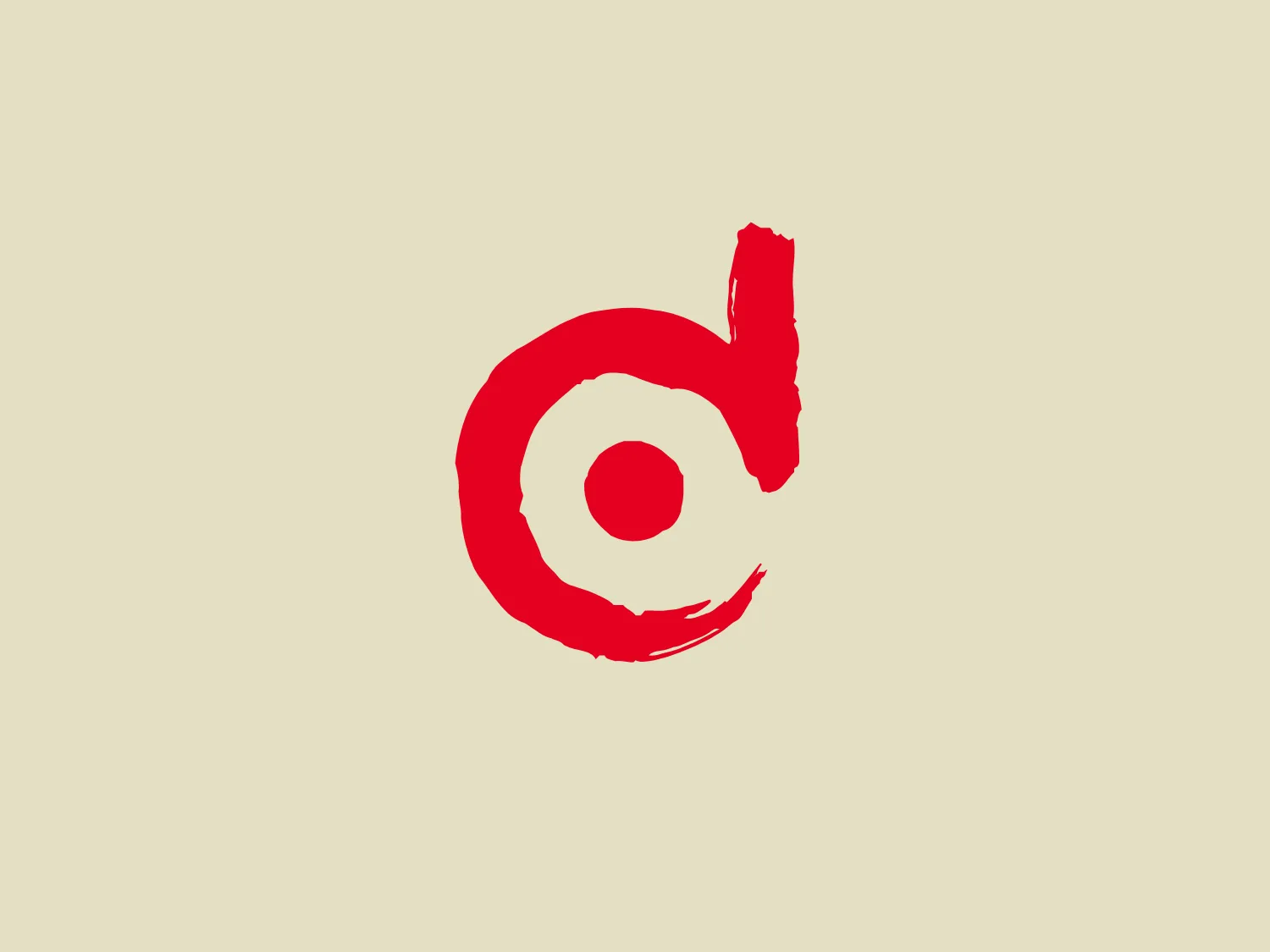 The Dragone logo is a stylized, brushstroke-like design forming an abstract interpretation of the letter "d." It utilizes a bold, vibrant red color, which gives it a dynamic and energetic feel. The stroke has varying thicknesses, with a smooth, fluid circle creating the main body and a swift upward stroke on the right suggesting a tail or a flick. The artistic quality of the brushwork lends the logo a sense of creativity and movement, suggesting it may represent a brand related to art, design, or action-oriented endeavors. The overall aesthetic is modern and approachable, with a hint of informality due to the hand-painted style.