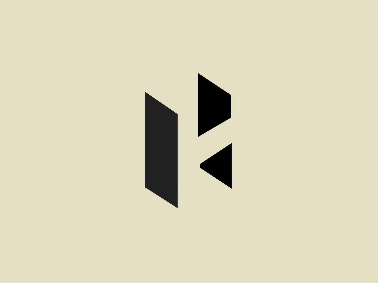 The Hero logo features an abstract design with a modern and minimalistic aesthetic. It consists of three geometric shapes: a solid red rectangle on the left, and two black right-angled triangles on the right, positioned to suggest movement or transformation. The color contrast between the red and black is striking, giving the Hero logo a bold and dynamic feel. The clean lines and absence of additional embellishment lend the design a sleek and contemporary look that would work well in a tech or innovative business sector.